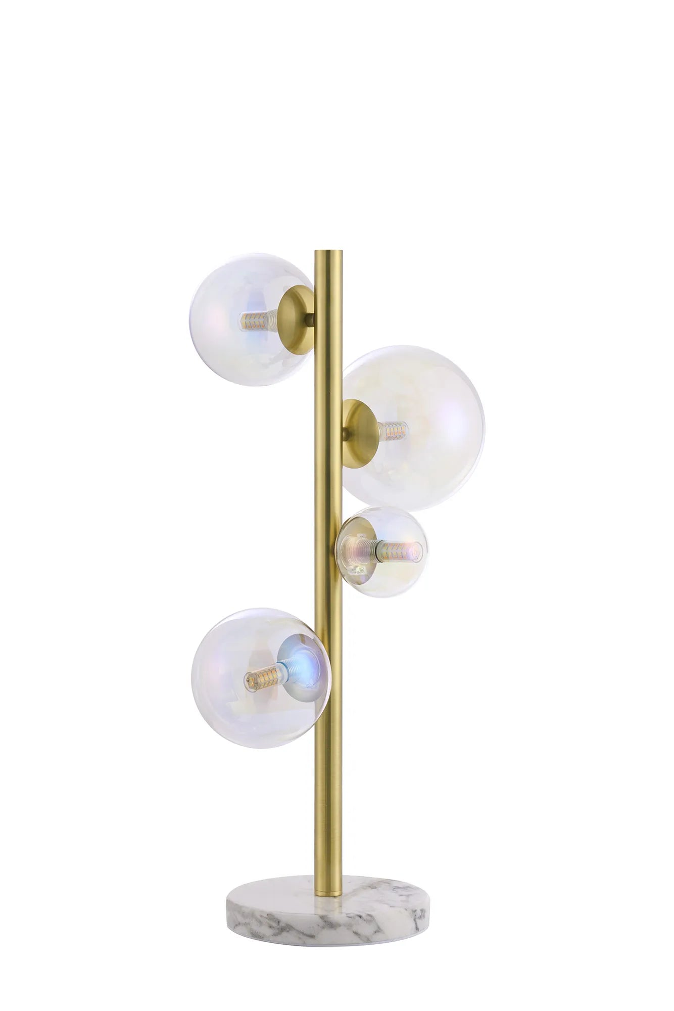 Deacon Table Lamp 4 Light - Satin Gold Iridescent Plated Glass
