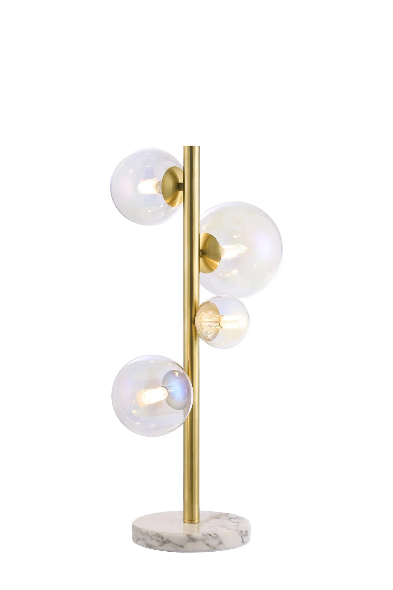 Deacon Table Lamp 4 Light - Satin Gold Iridescent Plated Glass