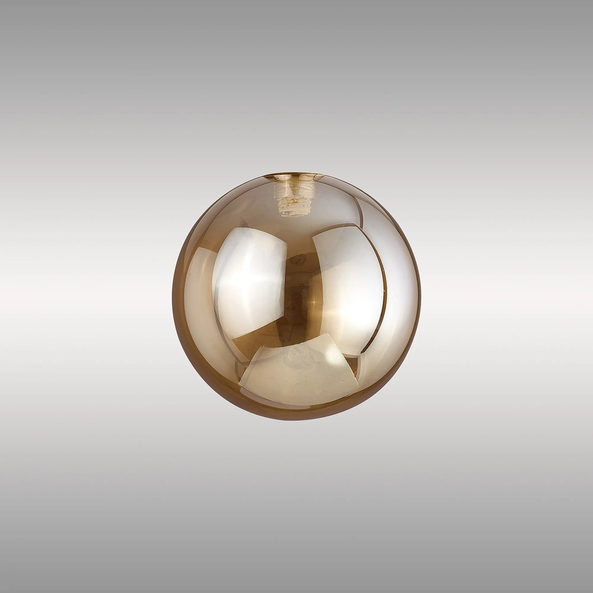 Deacon 10cm Round Amber Plated Glass