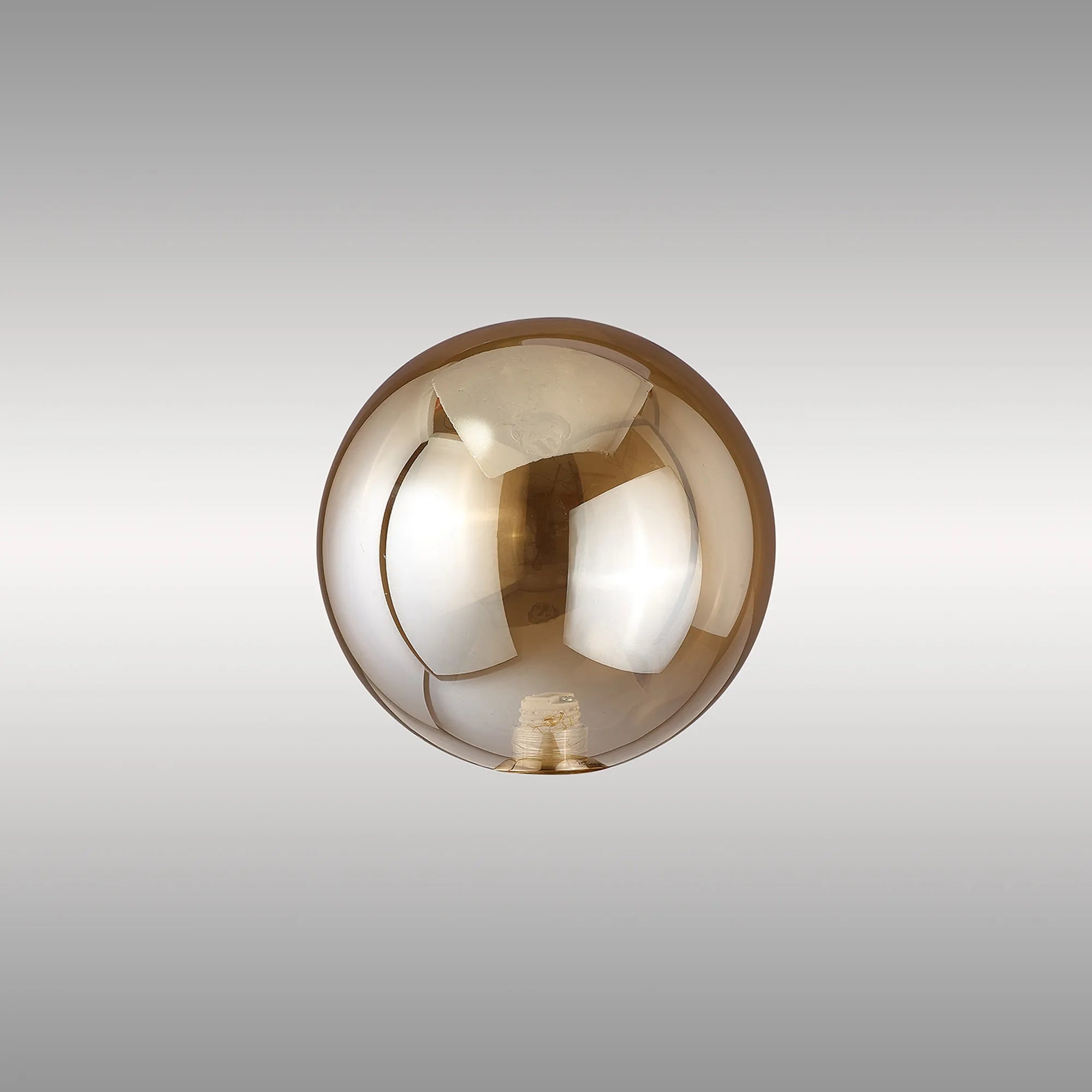 Deacon 10cm Round Amber Plated Glass