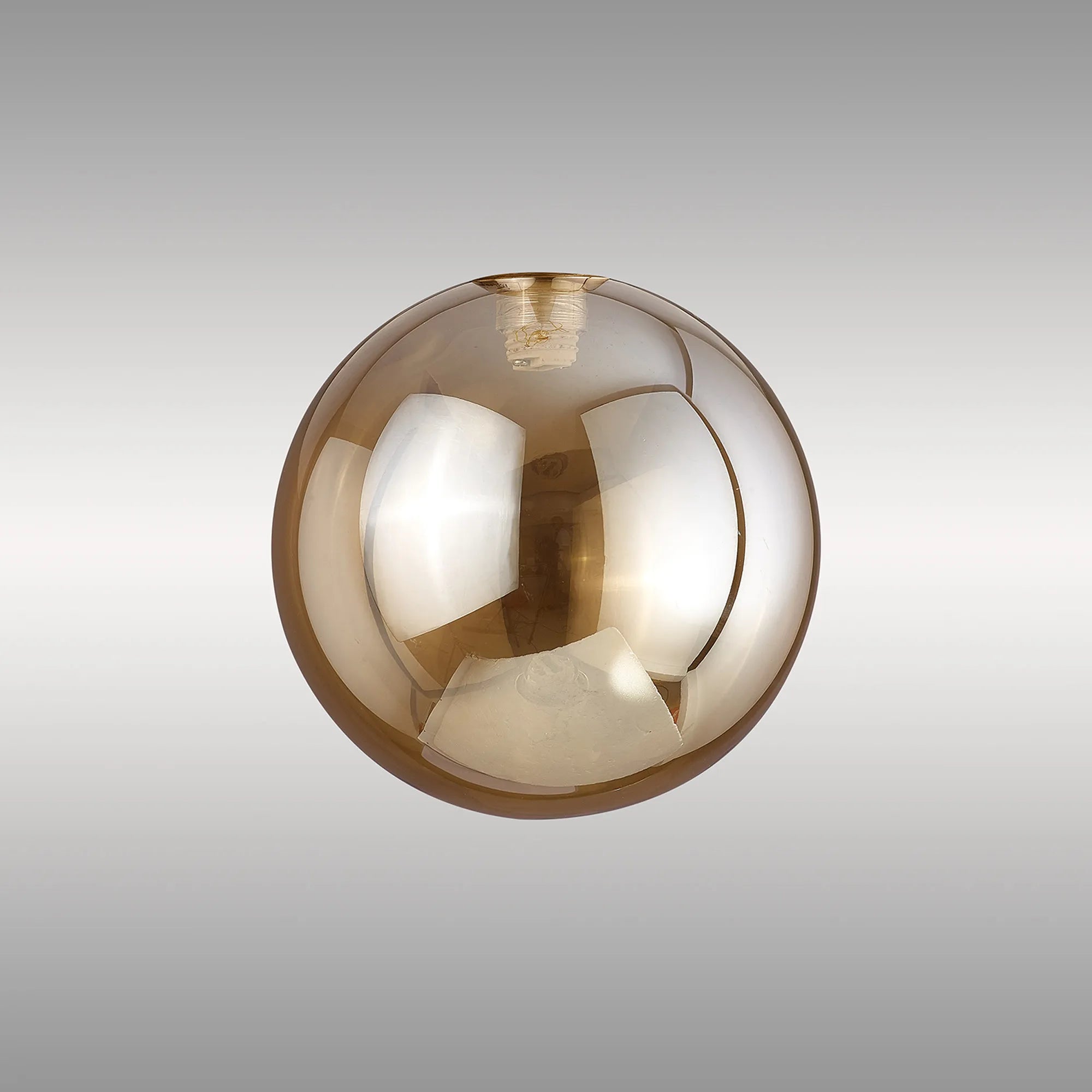 Deacon 12cm Round Amber Plated Glass