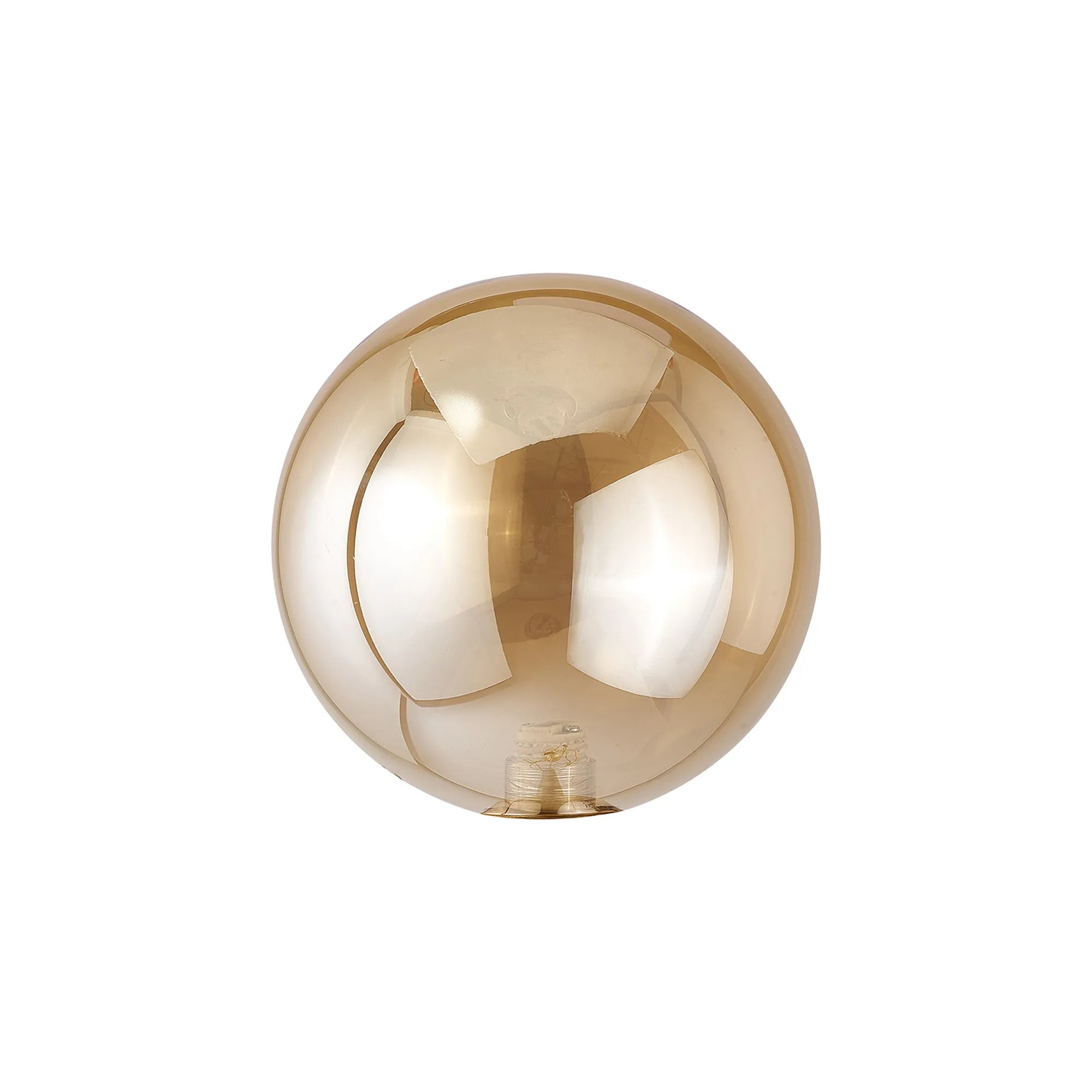 Deacon 12cm Round Amber Plated Glass