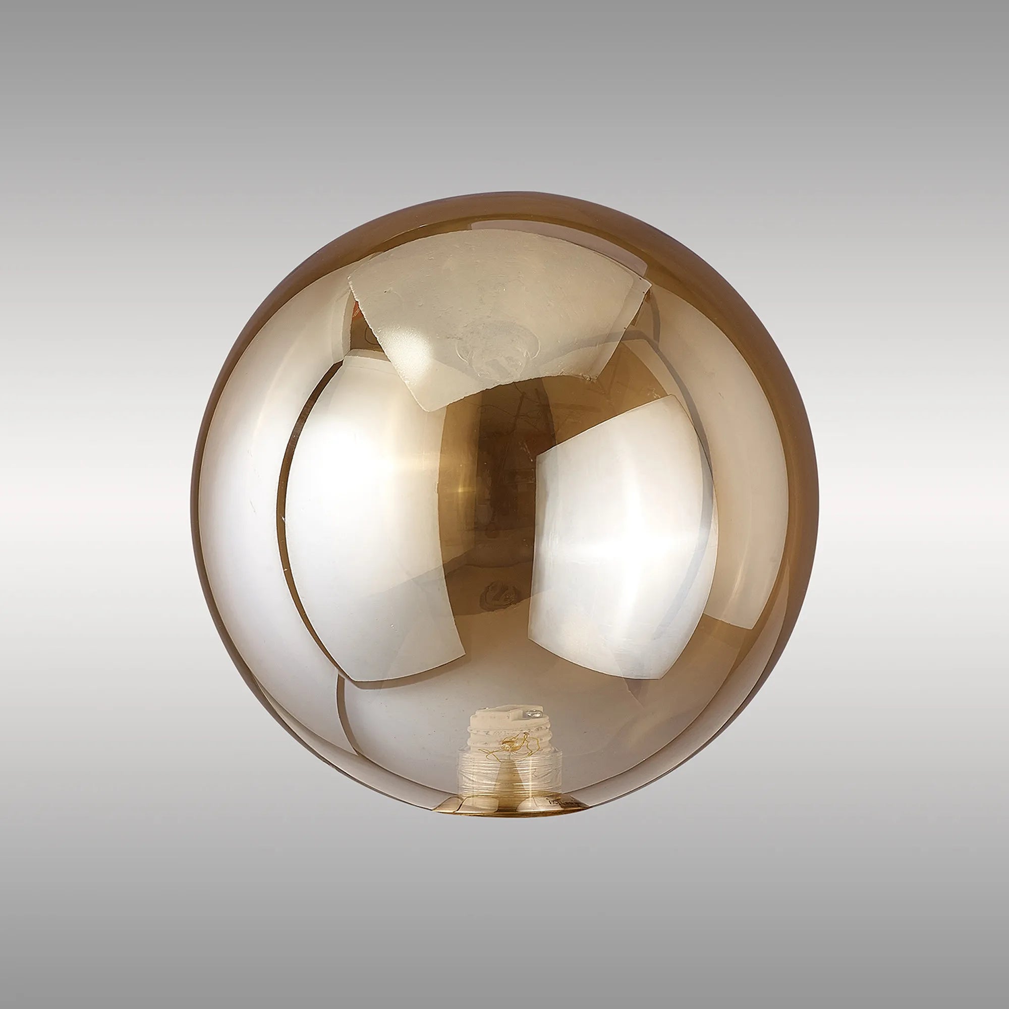 Deacon 15cm Round Amber Plated Glass