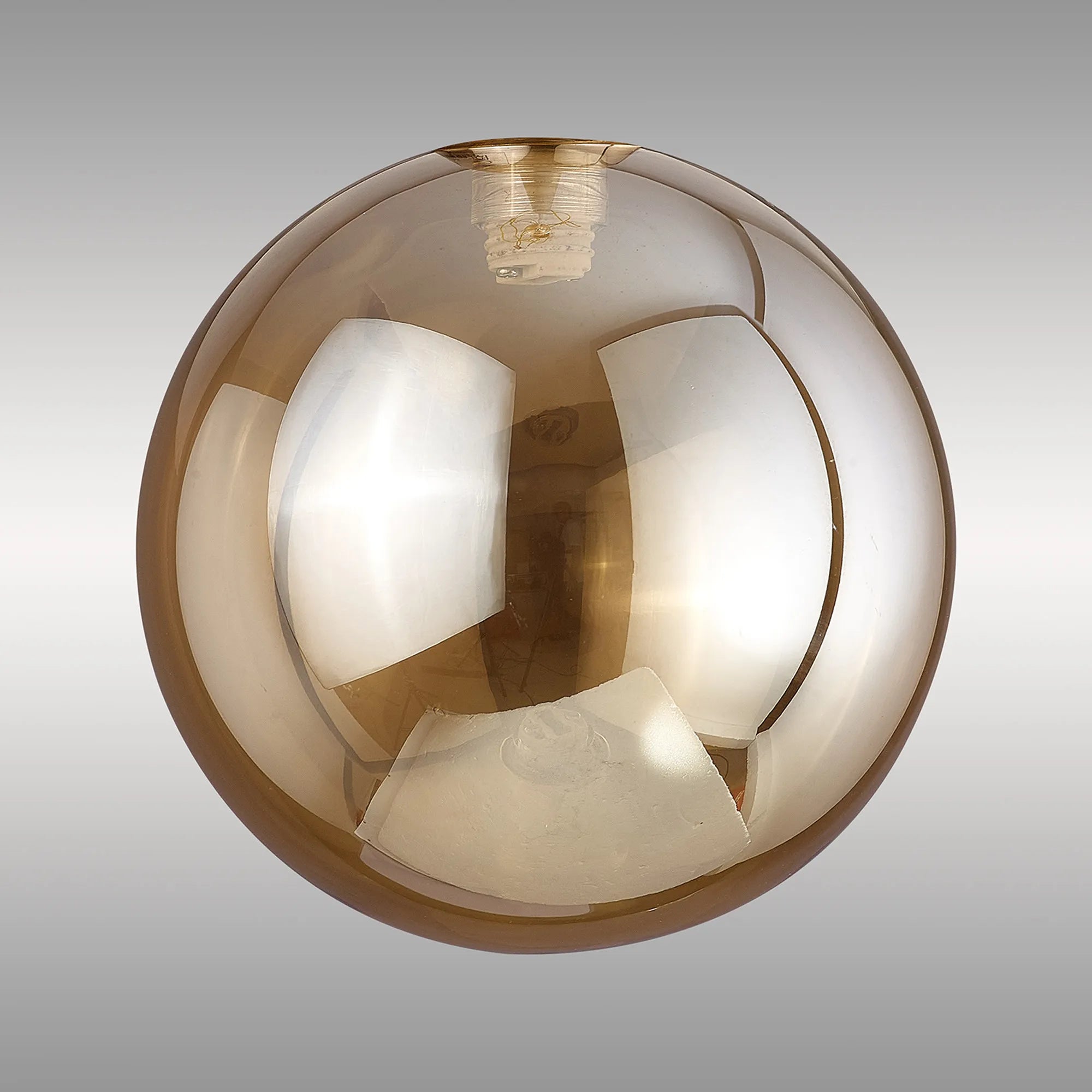 Deacon 18cm Round Amber Plated Glass