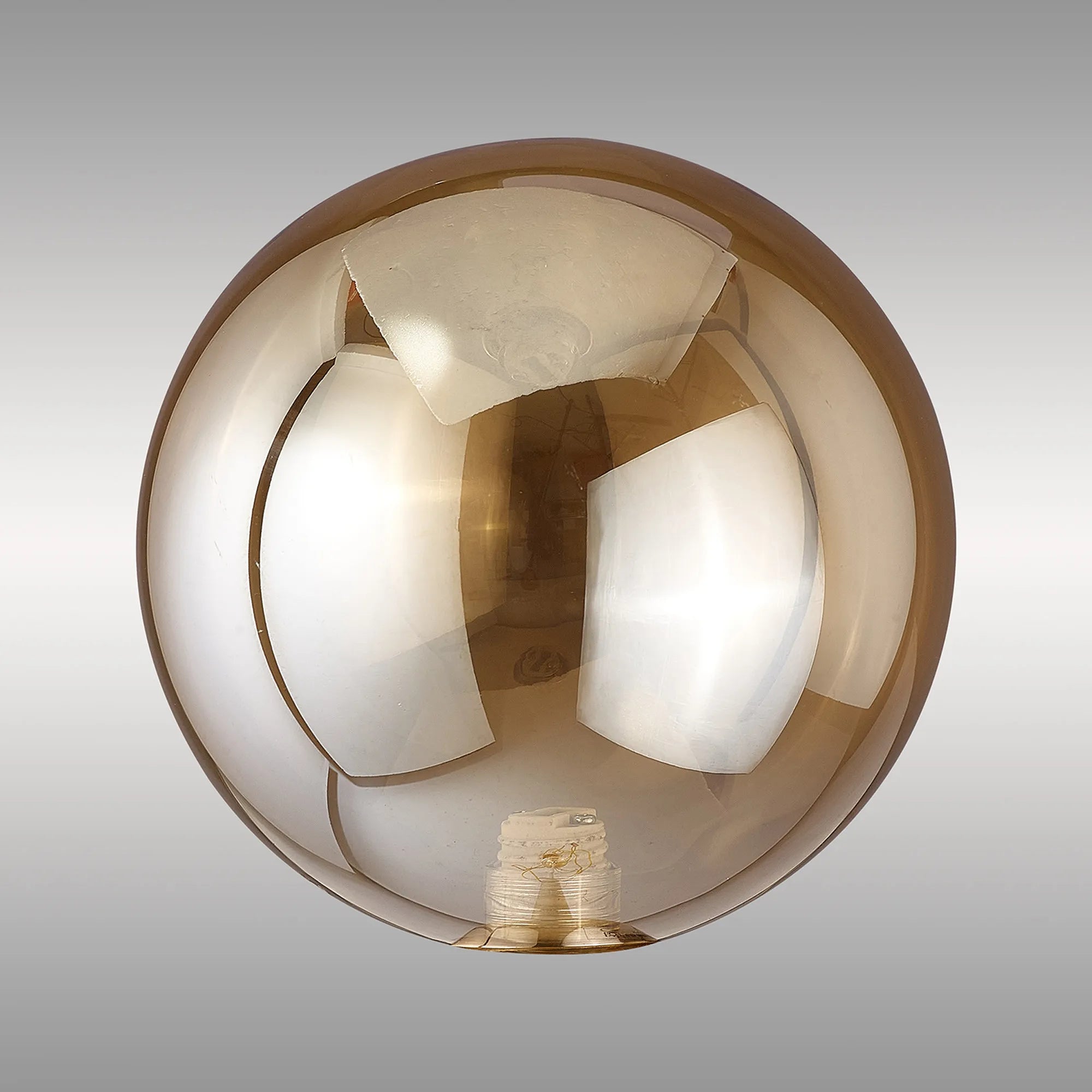 Deacon 18cm Round Amber Plated Glass