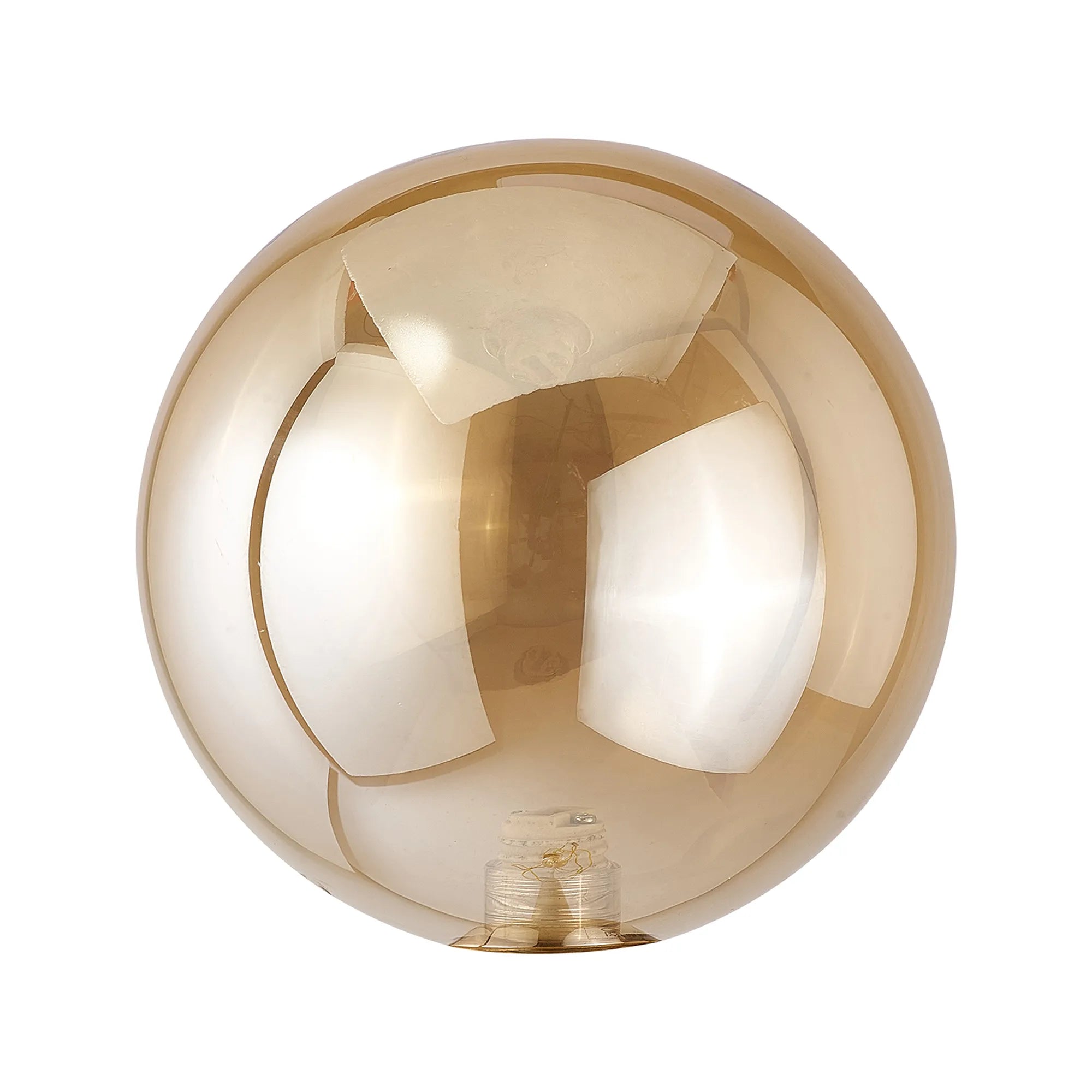 Deacon 18cm Round Amber Plated Glass