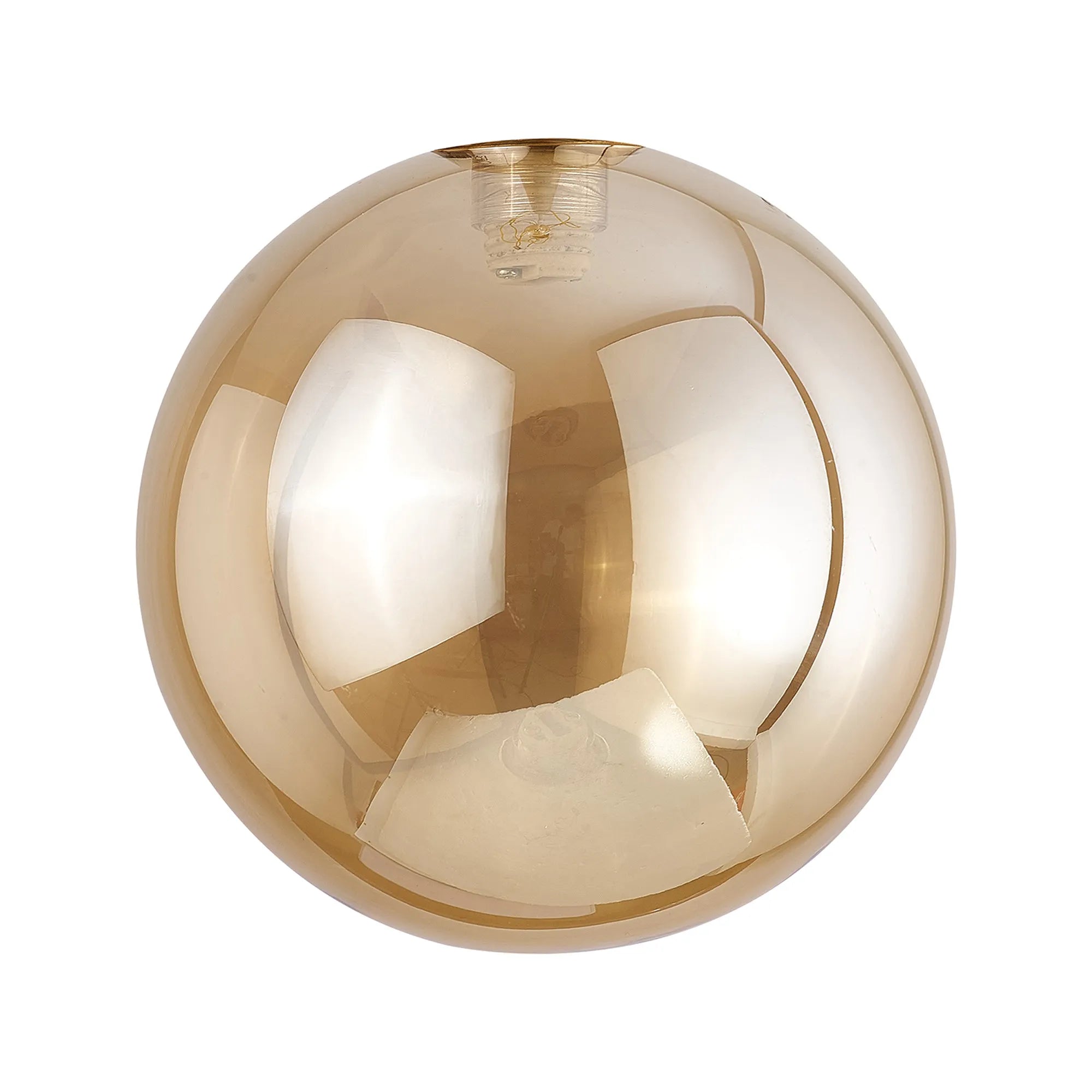 Deacon 18cm Round Amber Plated Glass