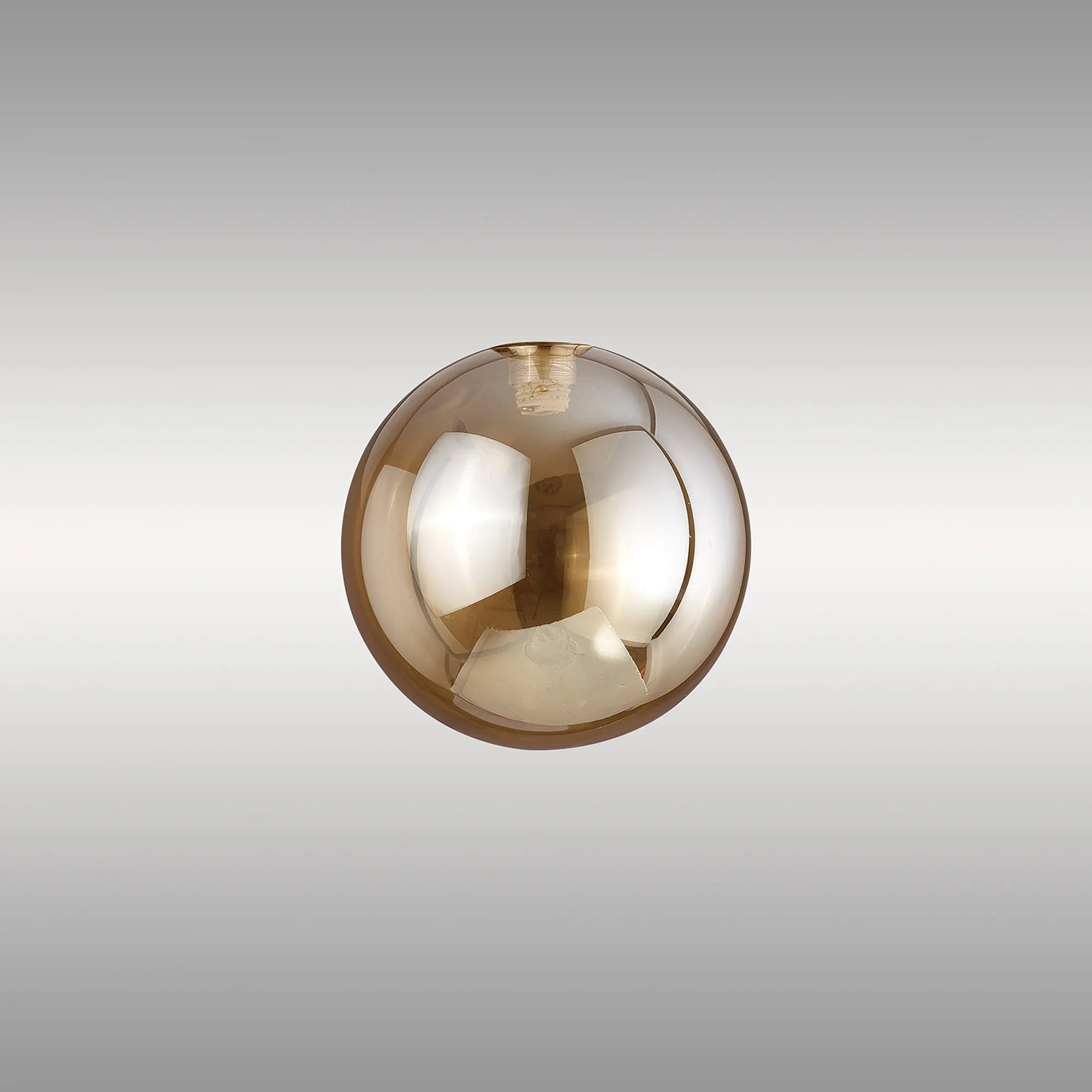 Deacon 9cm Round Amber Plated Glass