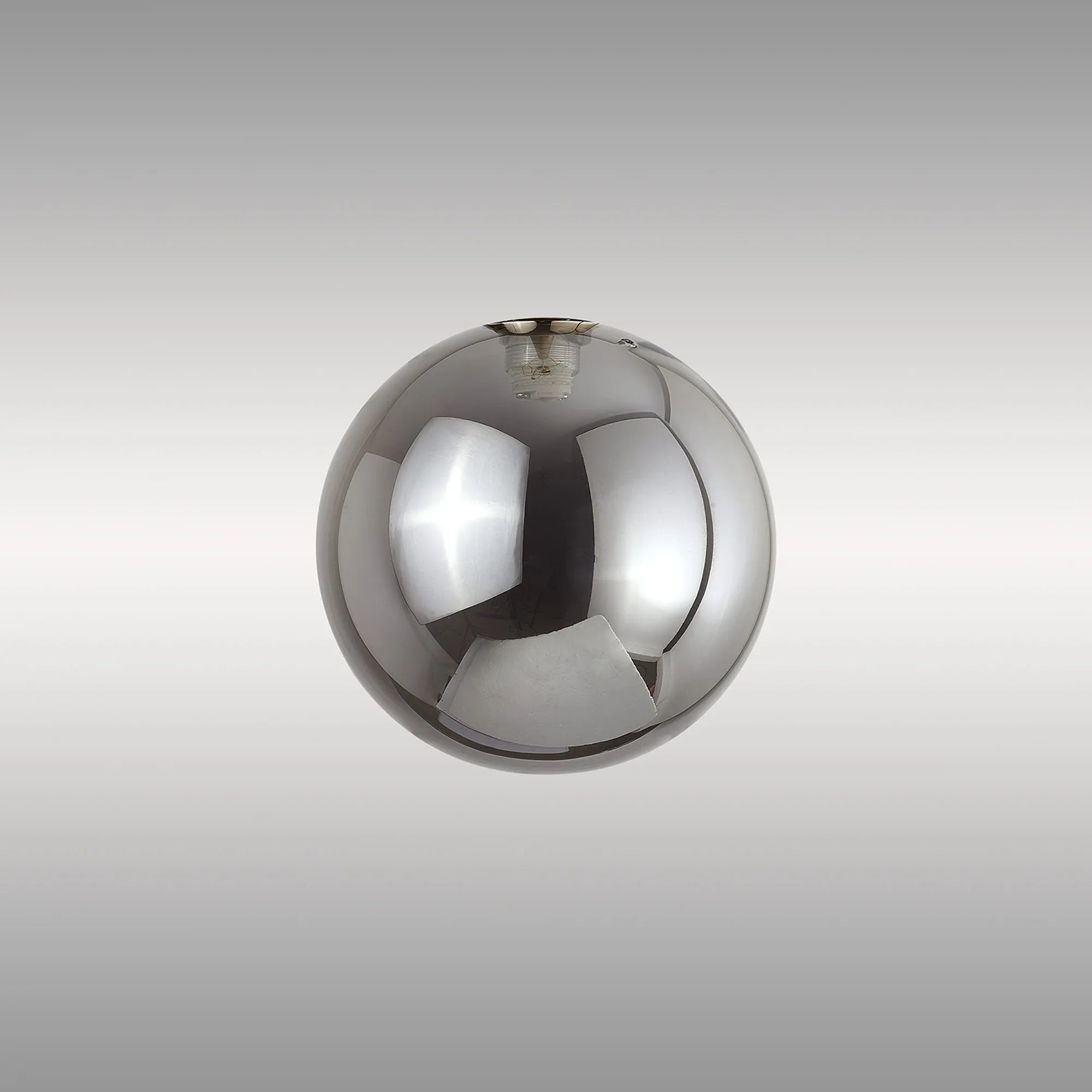 Deacon 10cm Round Smoke Plated Glass