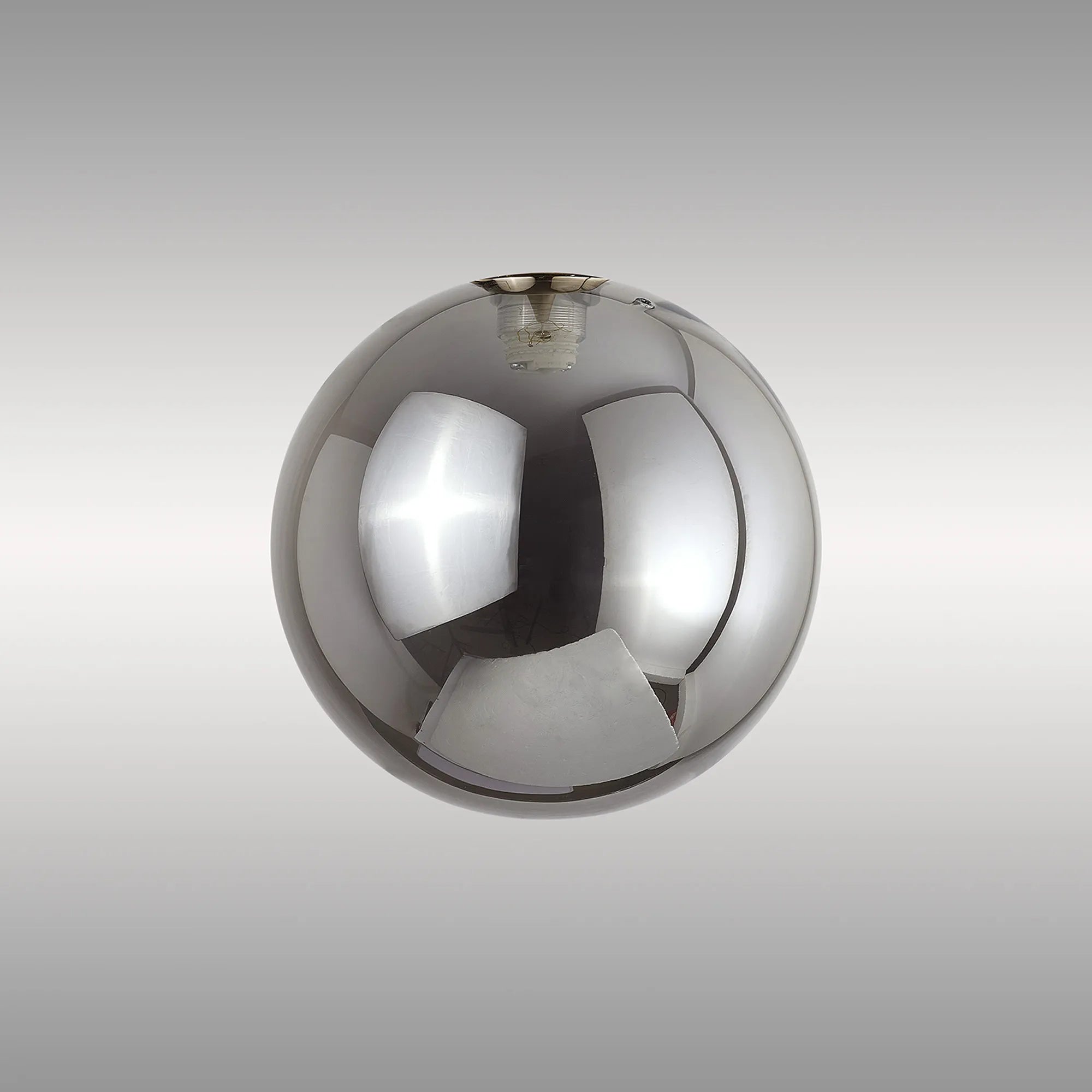 Deacon 12cm Round Smoke Plated Glass