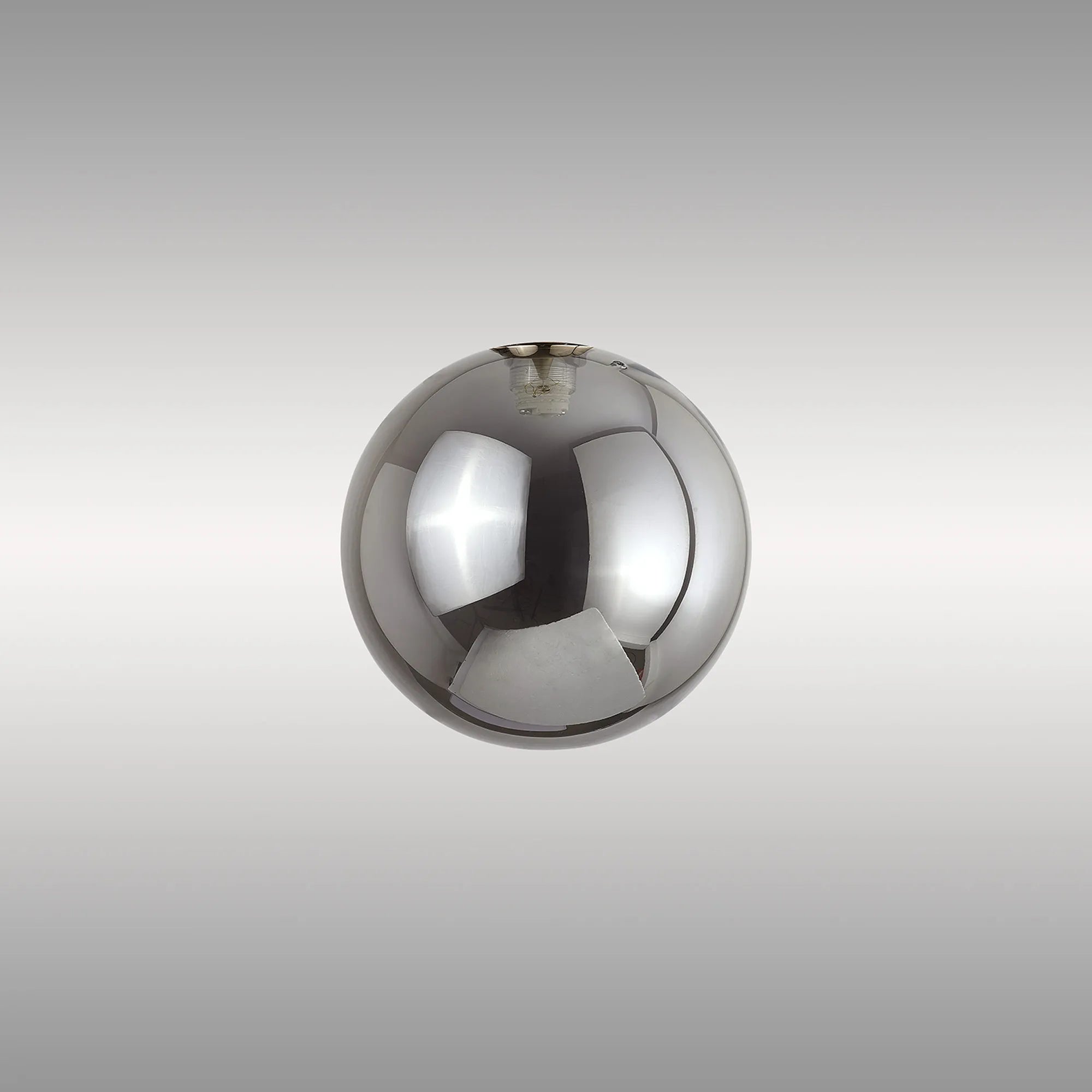 Deacon 9cm Round Smoke Plated Glass