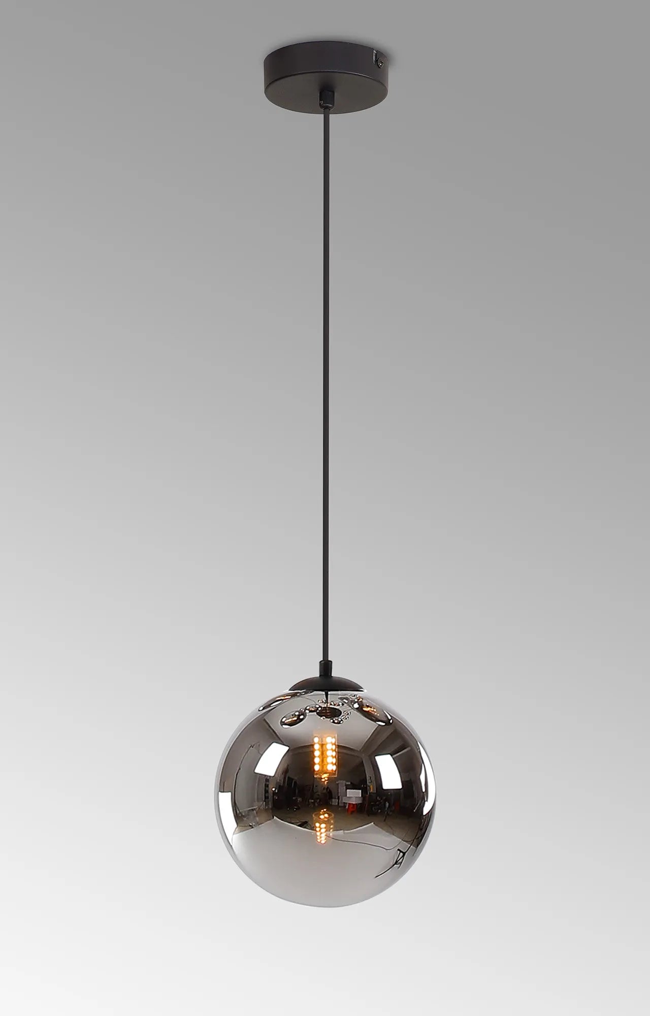 Deacon Single Pendant Single Light - Satin Black & Chrome