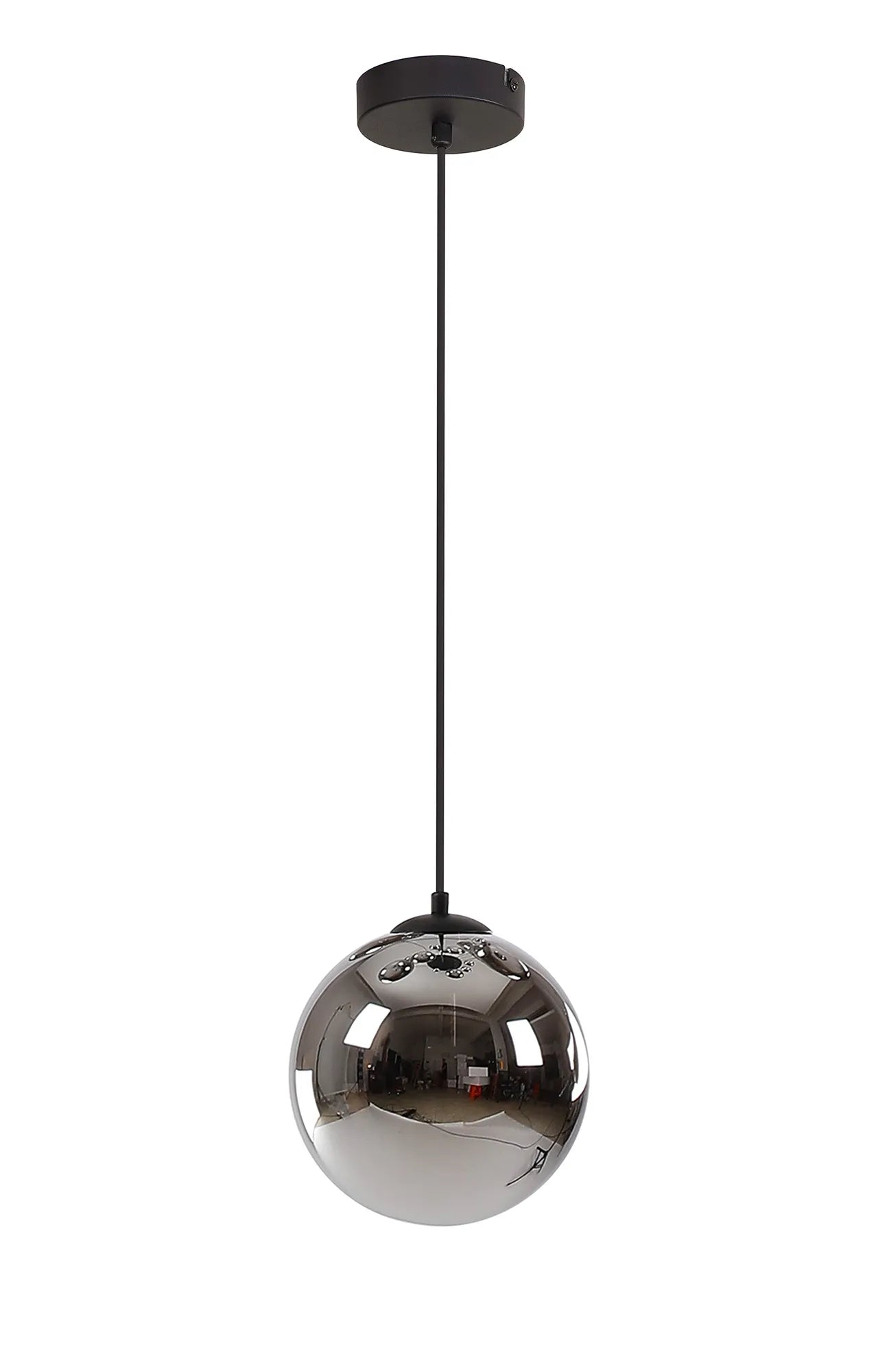 Deacon Single Pendant Single Light - Satin Black & Chrome