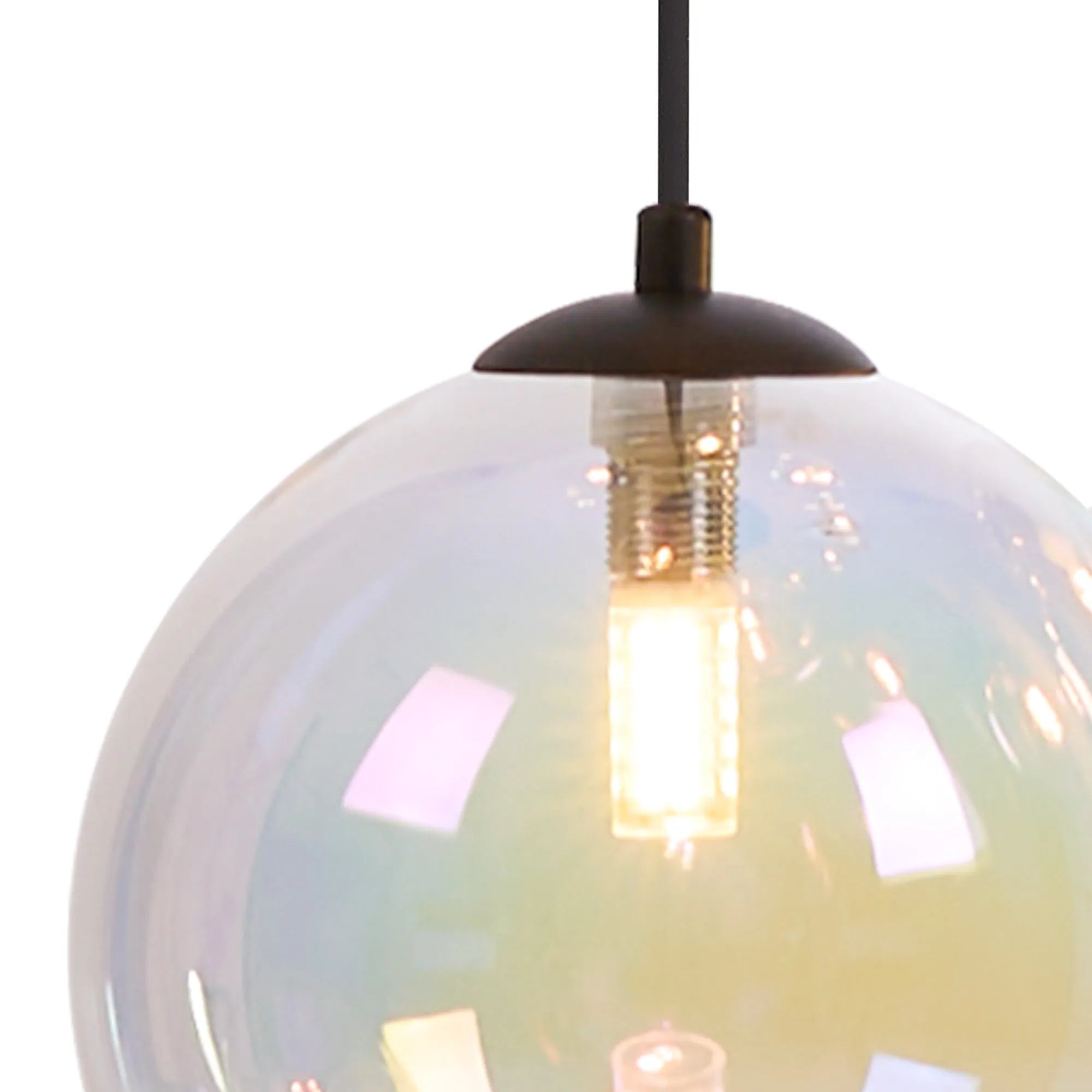 Deacon Single Pendant Single Light - Satin Black & Iridescent