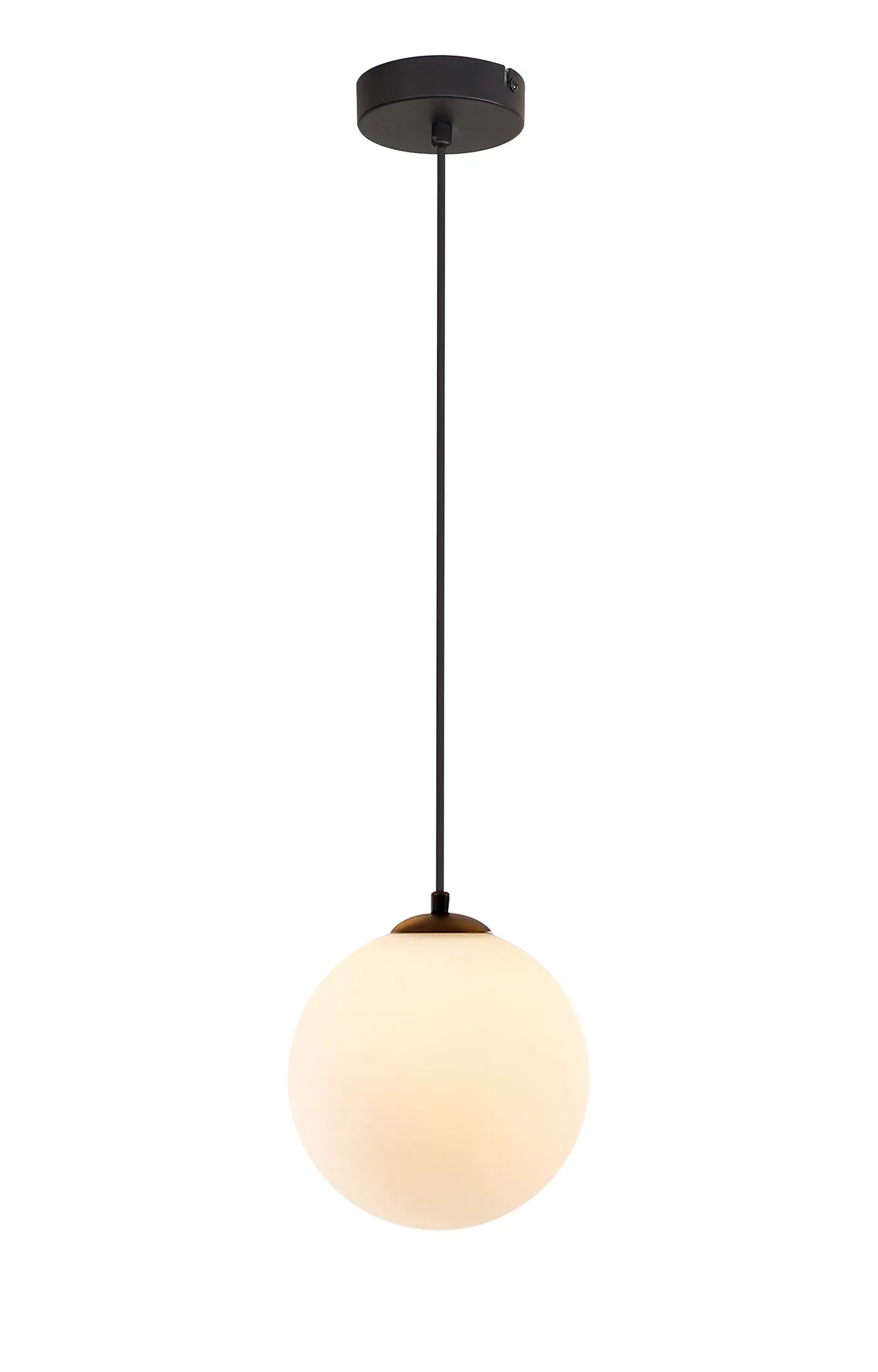 Deacon Single Pendant Single Light - Satin Black & Opal