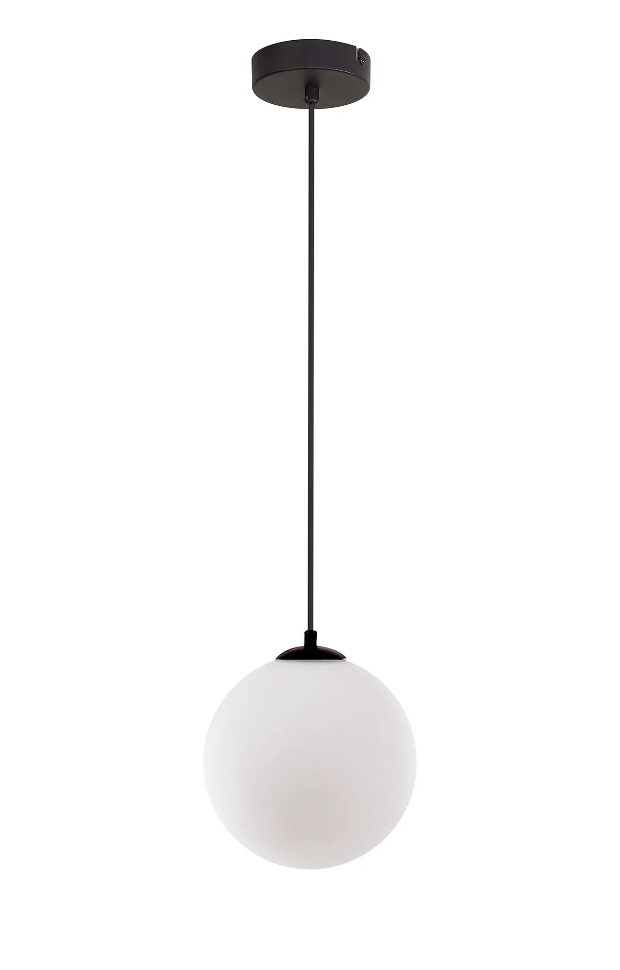 Deacon Single Pendant Single Light - Satin Black & Opal