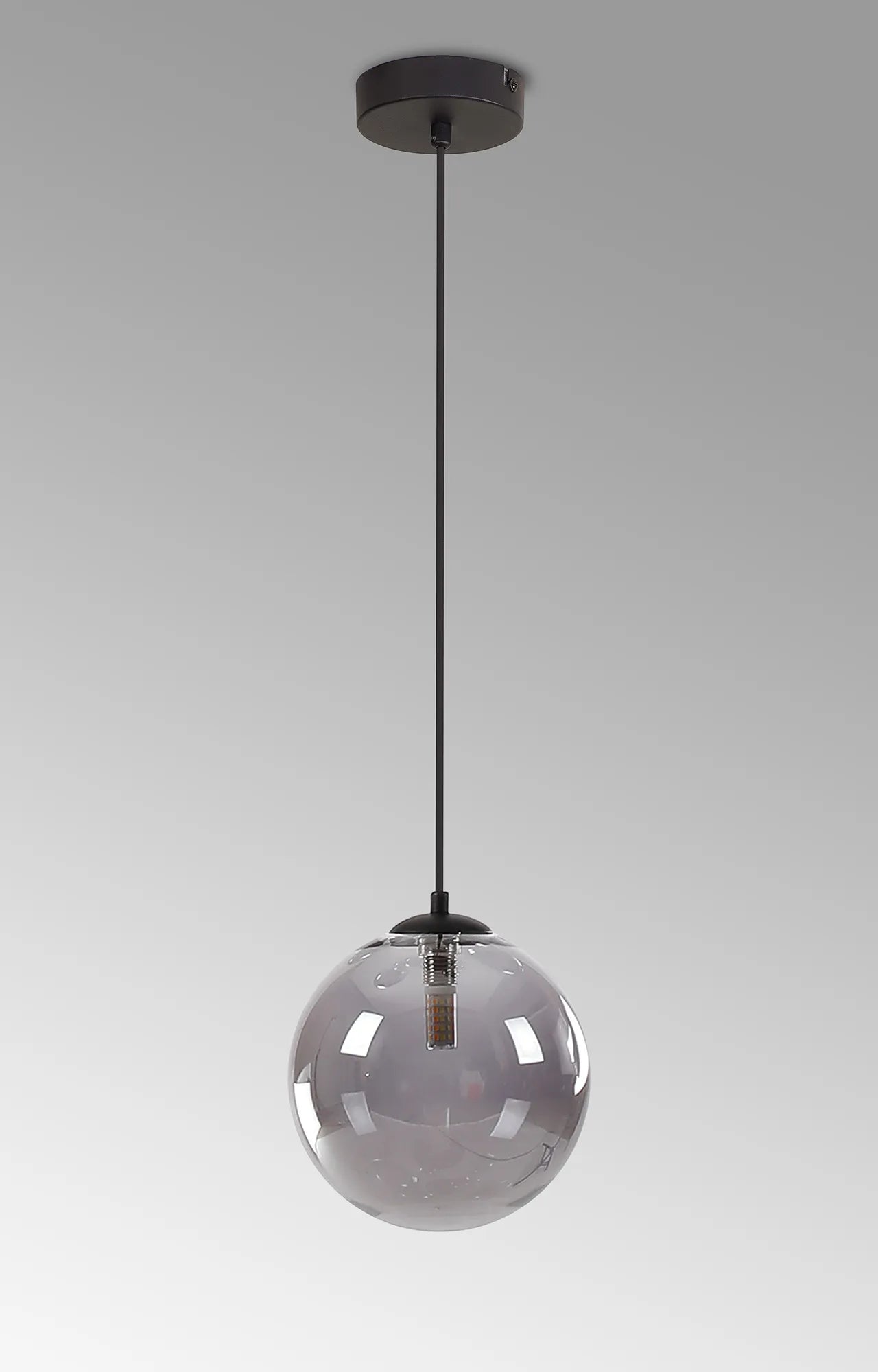 Deacon Single Pendant Single Light - Satin Black & Smoke