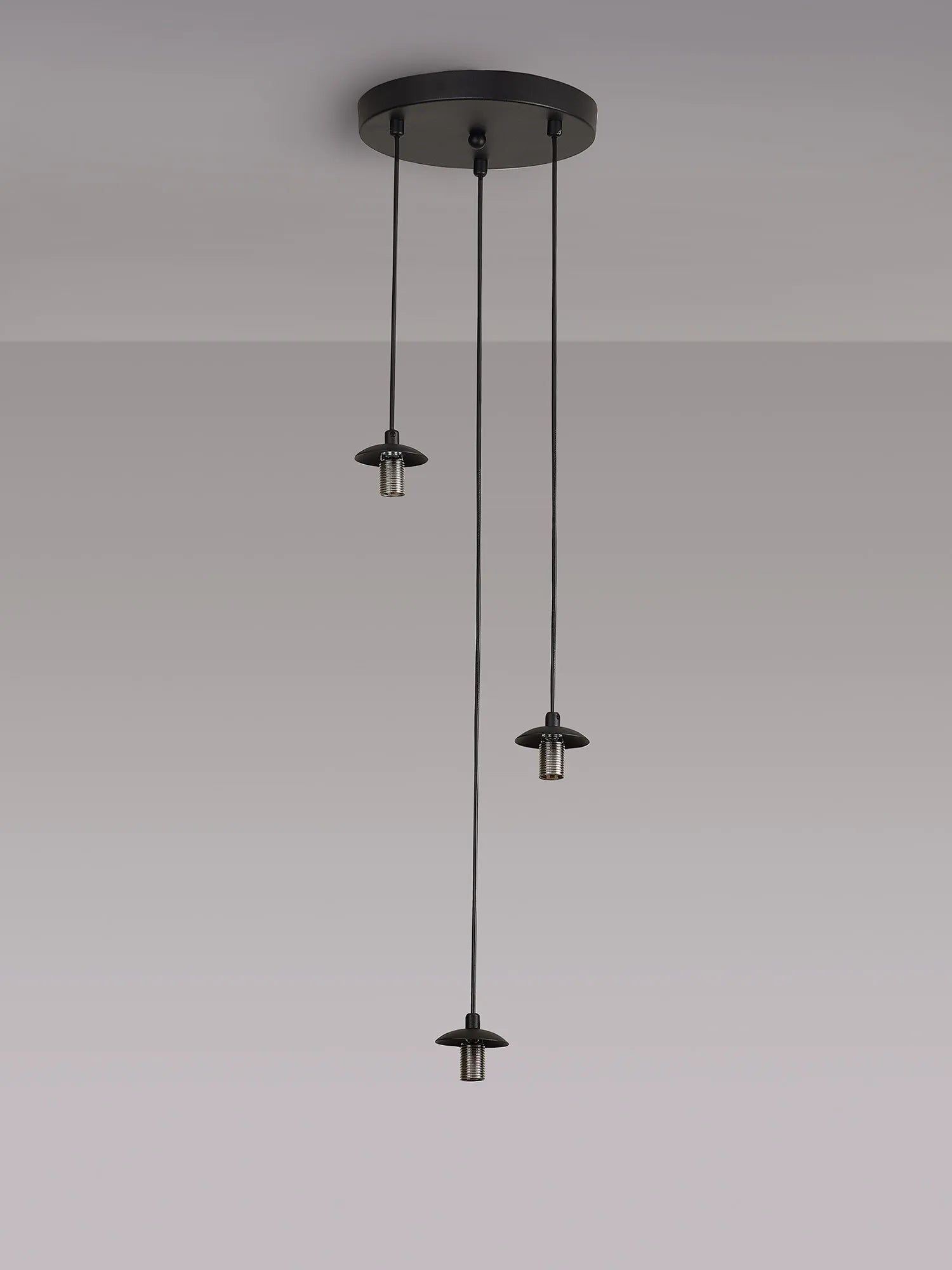 Deacon Round Pendant (Frame Only) 3 Light - Satin Black