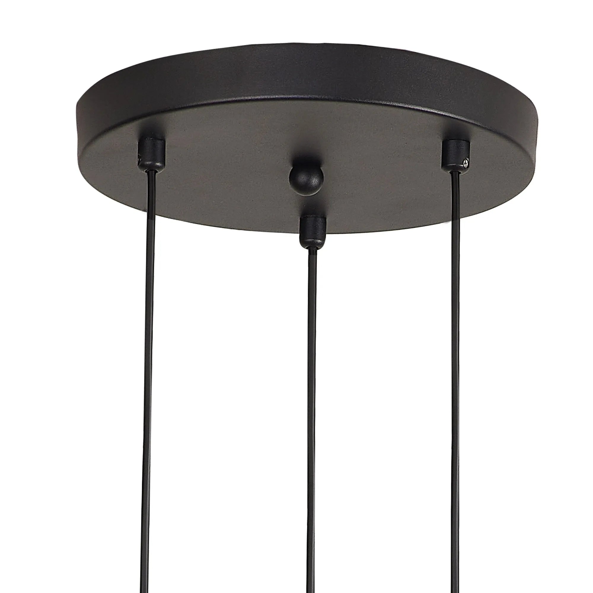 Deacon Round Pendant 3 Light - Satin Black & Chrome