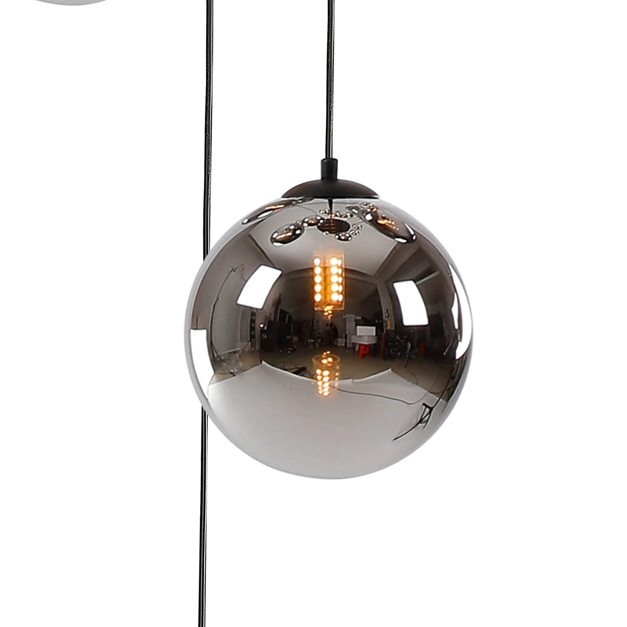 Deacon Round Pendant 3 Light - Satin Black & Chrome