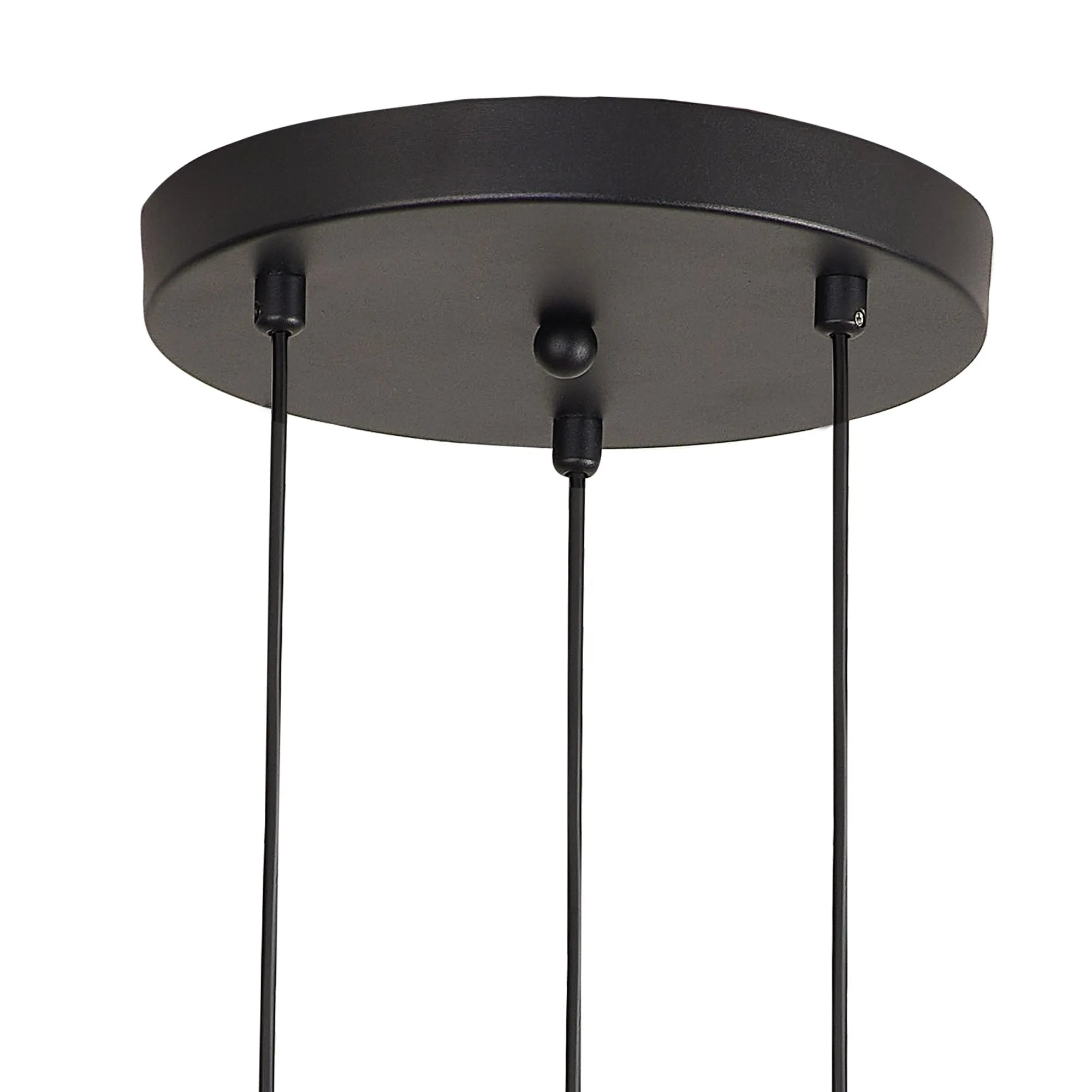 Deacon Round Pendant 3 Light - Satin Black & Opal