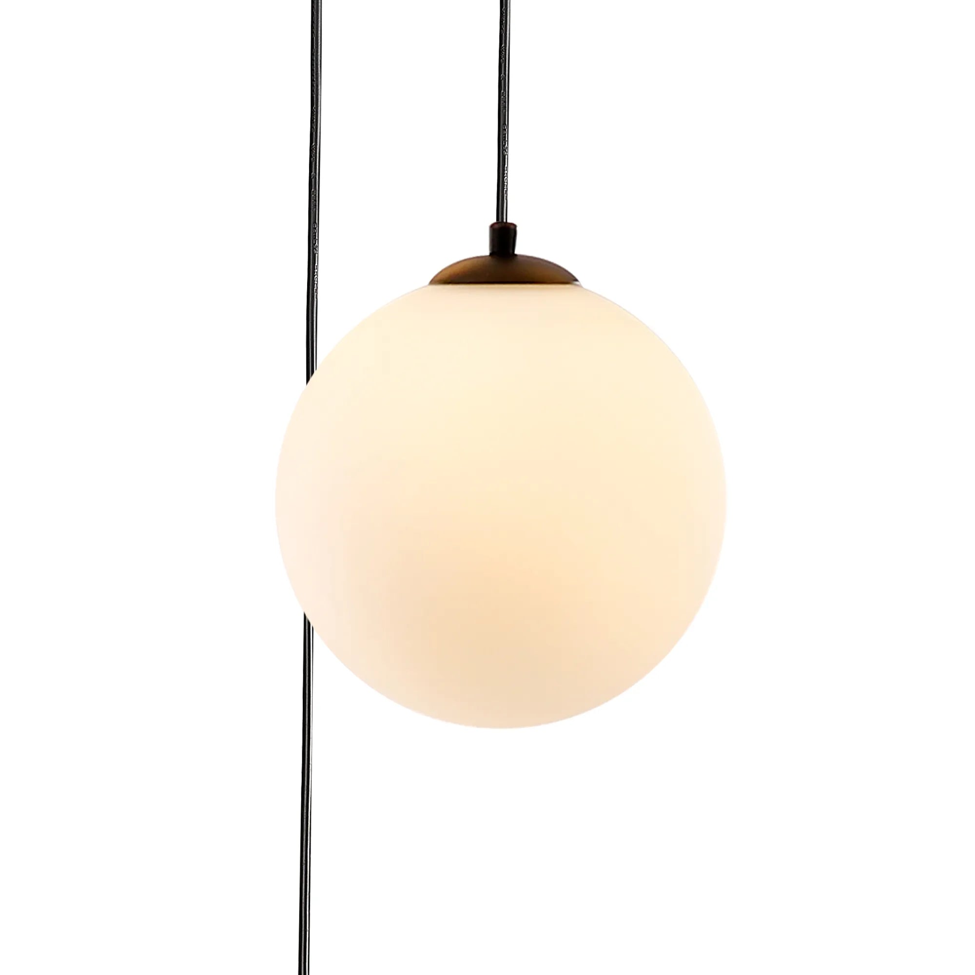 Deacon Round Pendant 3 Light - Satin Black & Opal