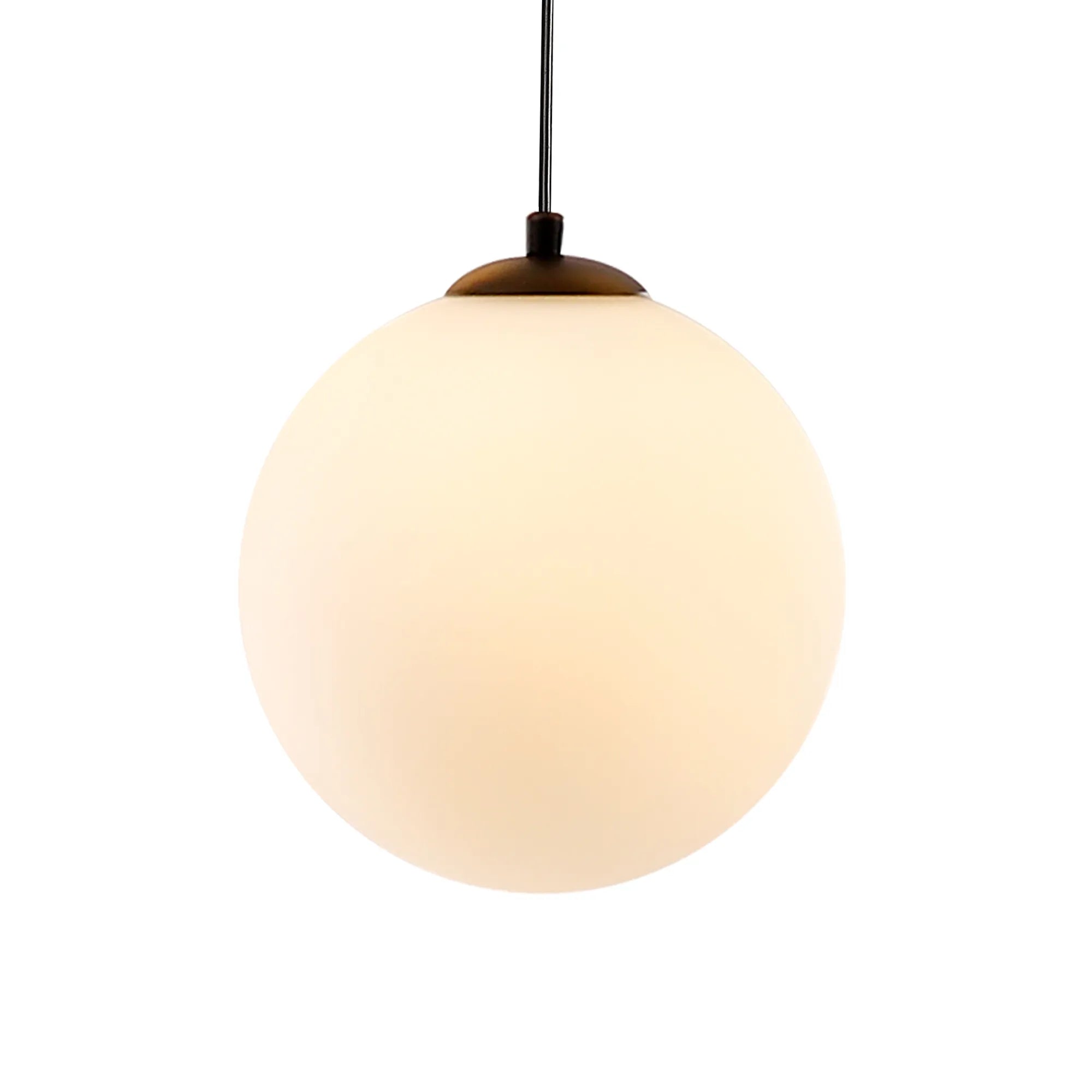 Deacon Round Pendant 3 Light - Satin Black & Opal