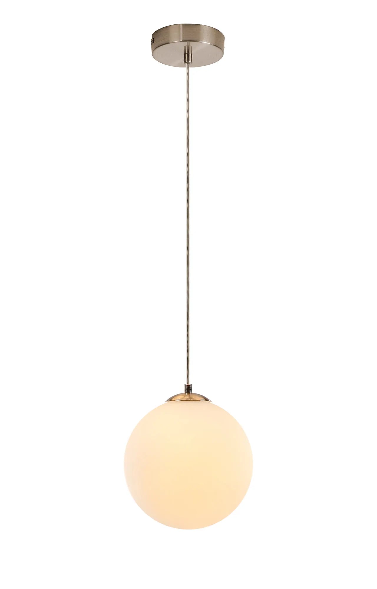 Deacon Single Pendant Single Light - Satin Nickel & Opal