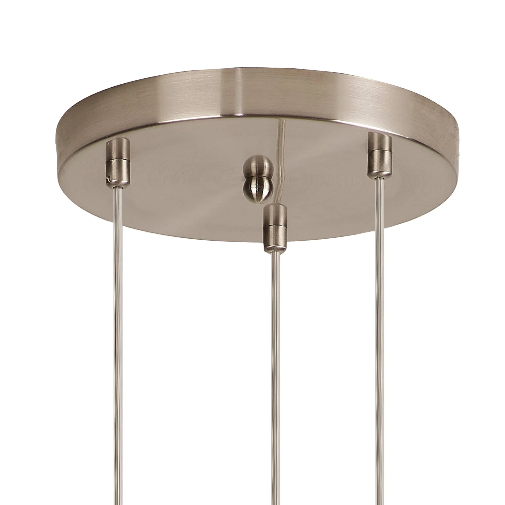Deacon Round Pendant 3 Light - Satin Nickel & Chrome