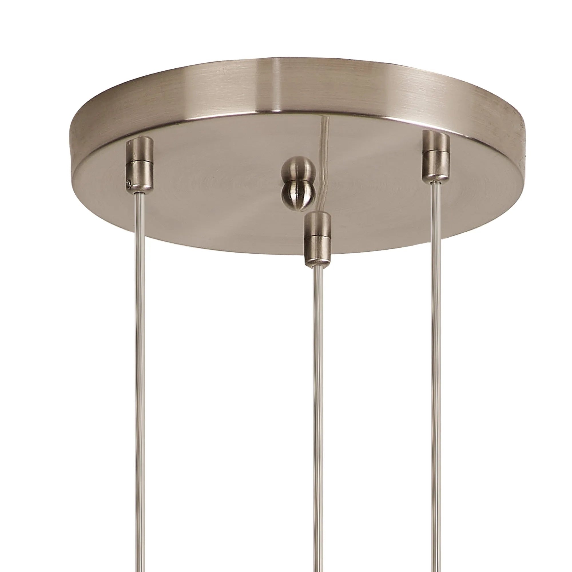Deacon Round Pendant 3 Light - Satin Nickel & Iridescent