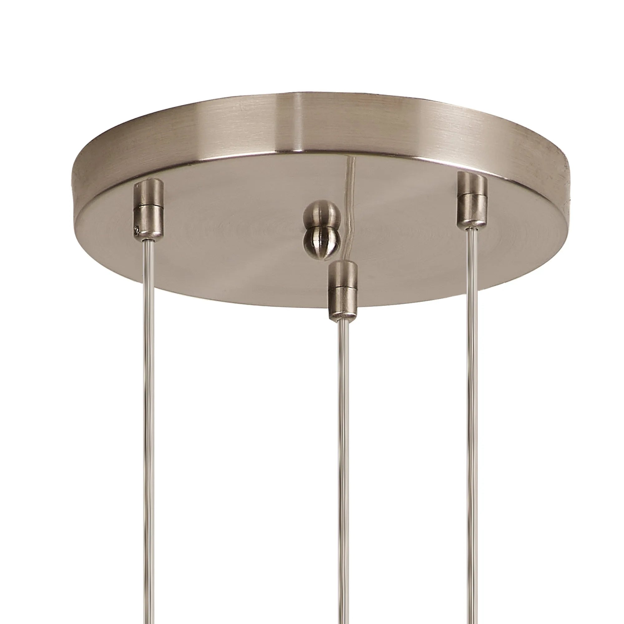 Deacon Round Pendant 3 Light - Satin Nickel & Opal