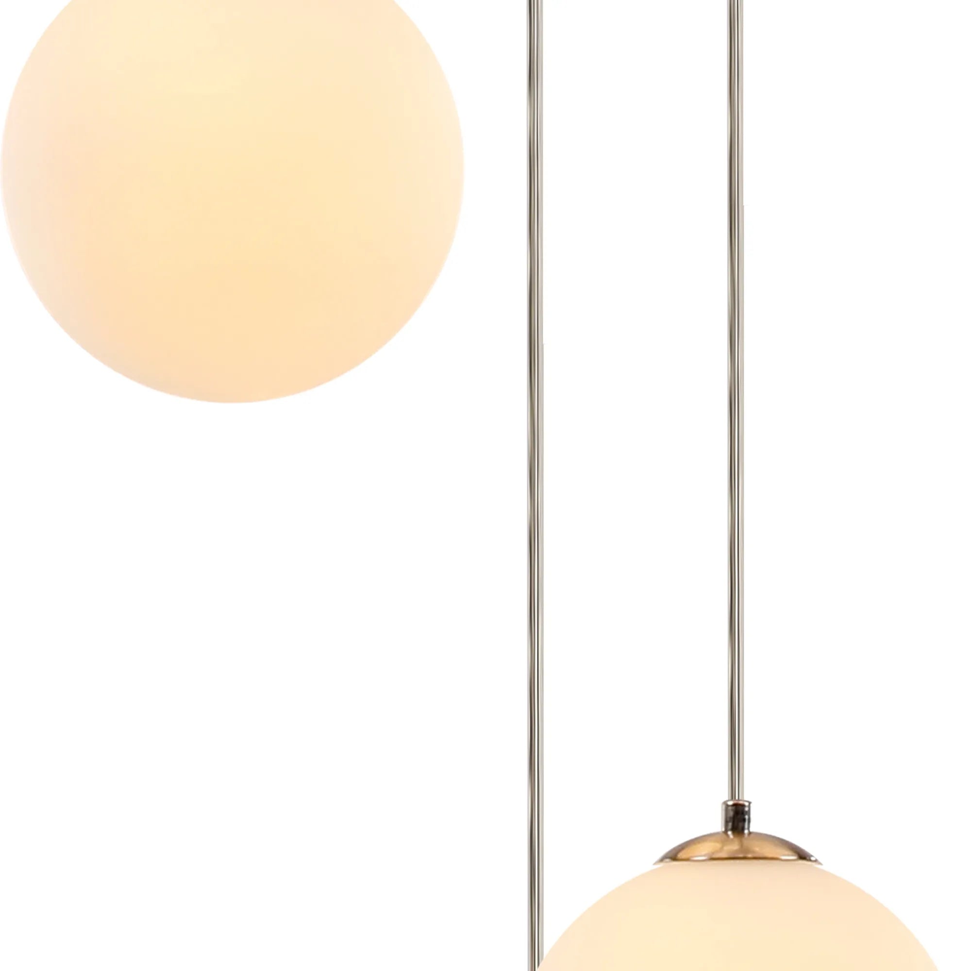 Deacon Round Pendant 3 Light - Satin Nickel & Opal