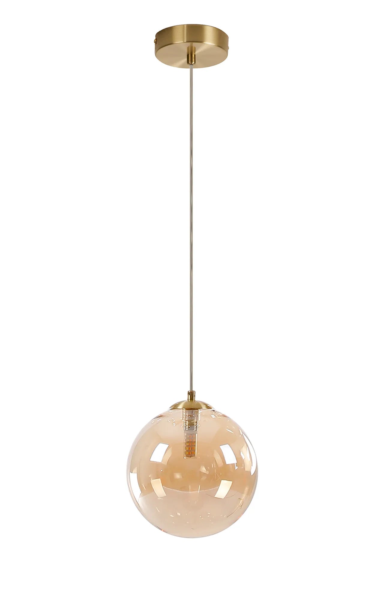 Deacon Single Pendant Single Light - Satin Gold & Amber
