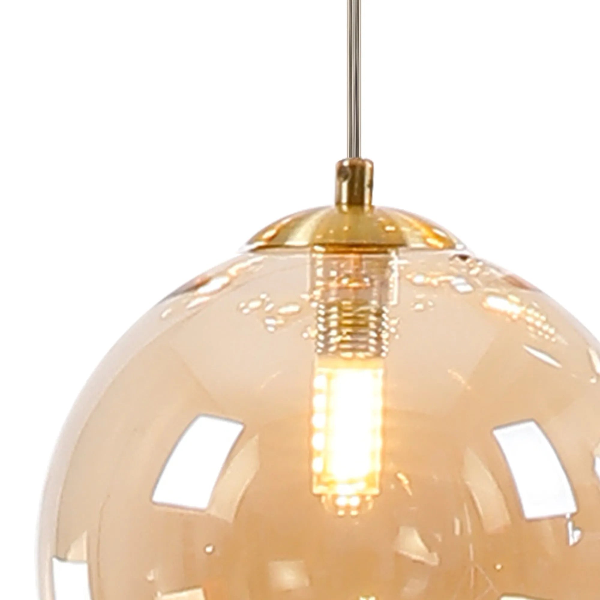 Deacon Single Pendant Single Light - Satin Gold & Amber
