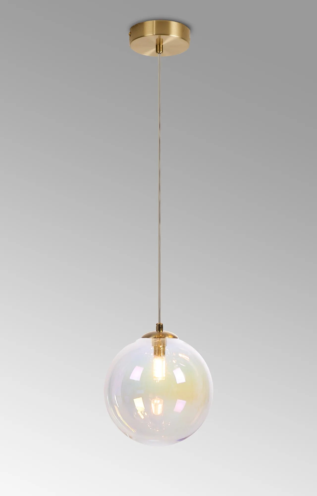 Deacon Single Pendant Single Light - Satin Gold & Iridescent