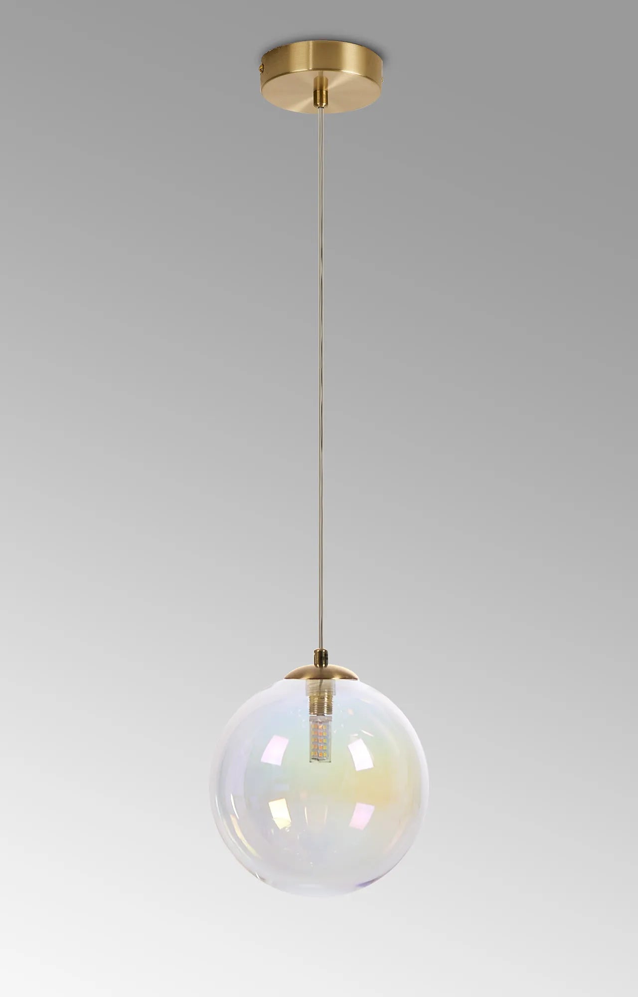 Deacon Single Pendant Single Light - Satin Gold & Iridescent
