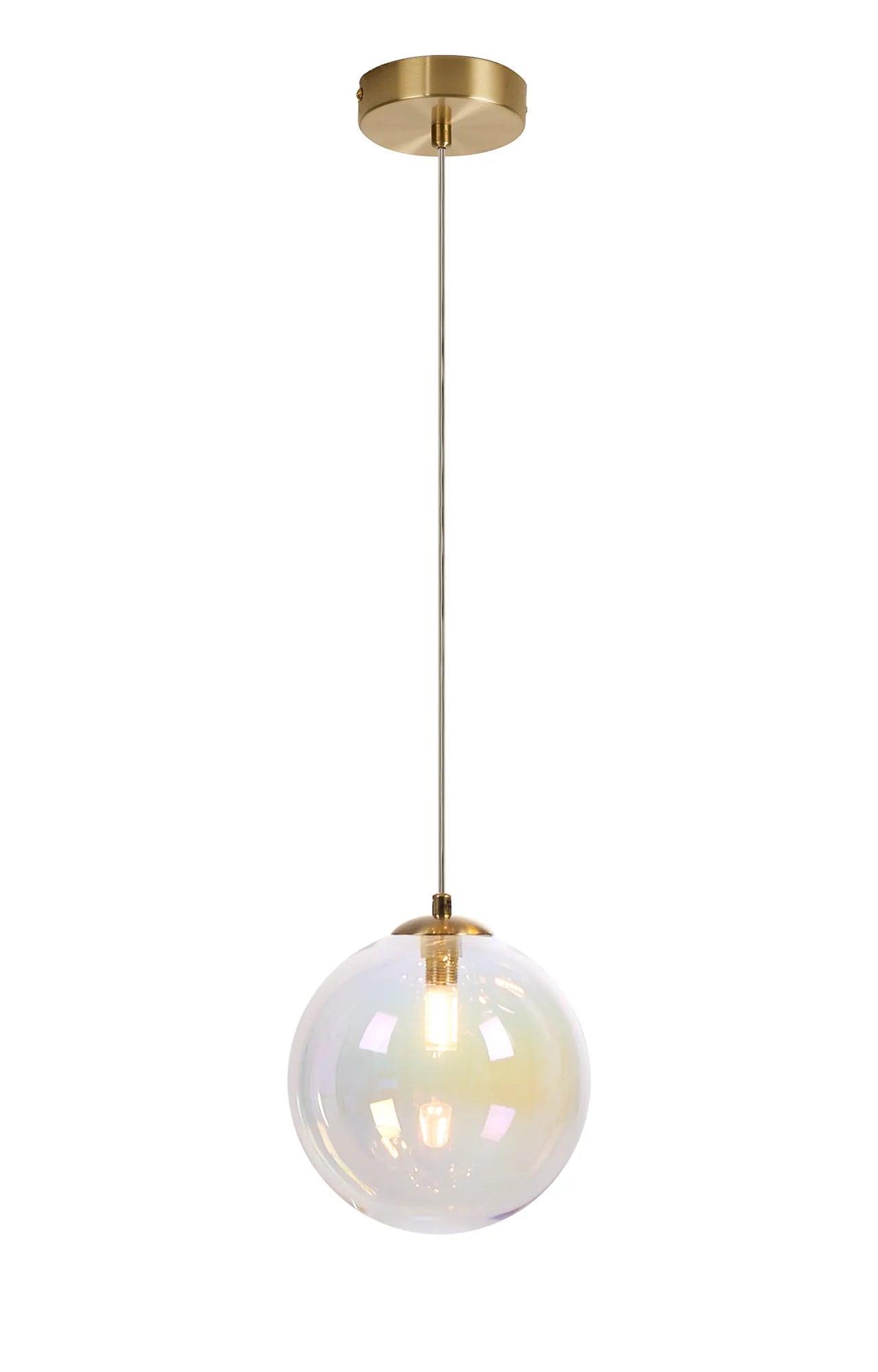 Deacon Single Pendant Single Light - Satin Gold & Iridescent