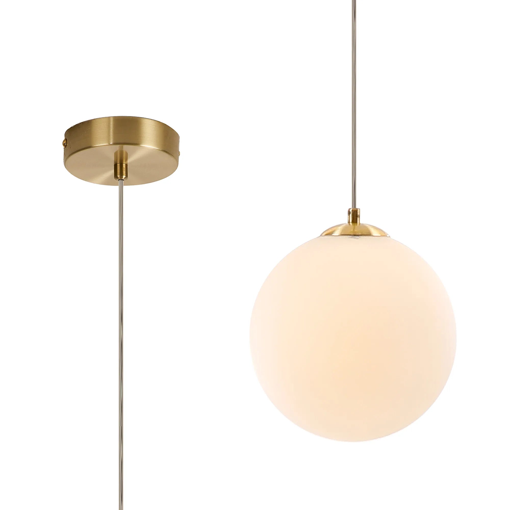 Deacon Single Pendant Single Light - Satin Gold & Opal