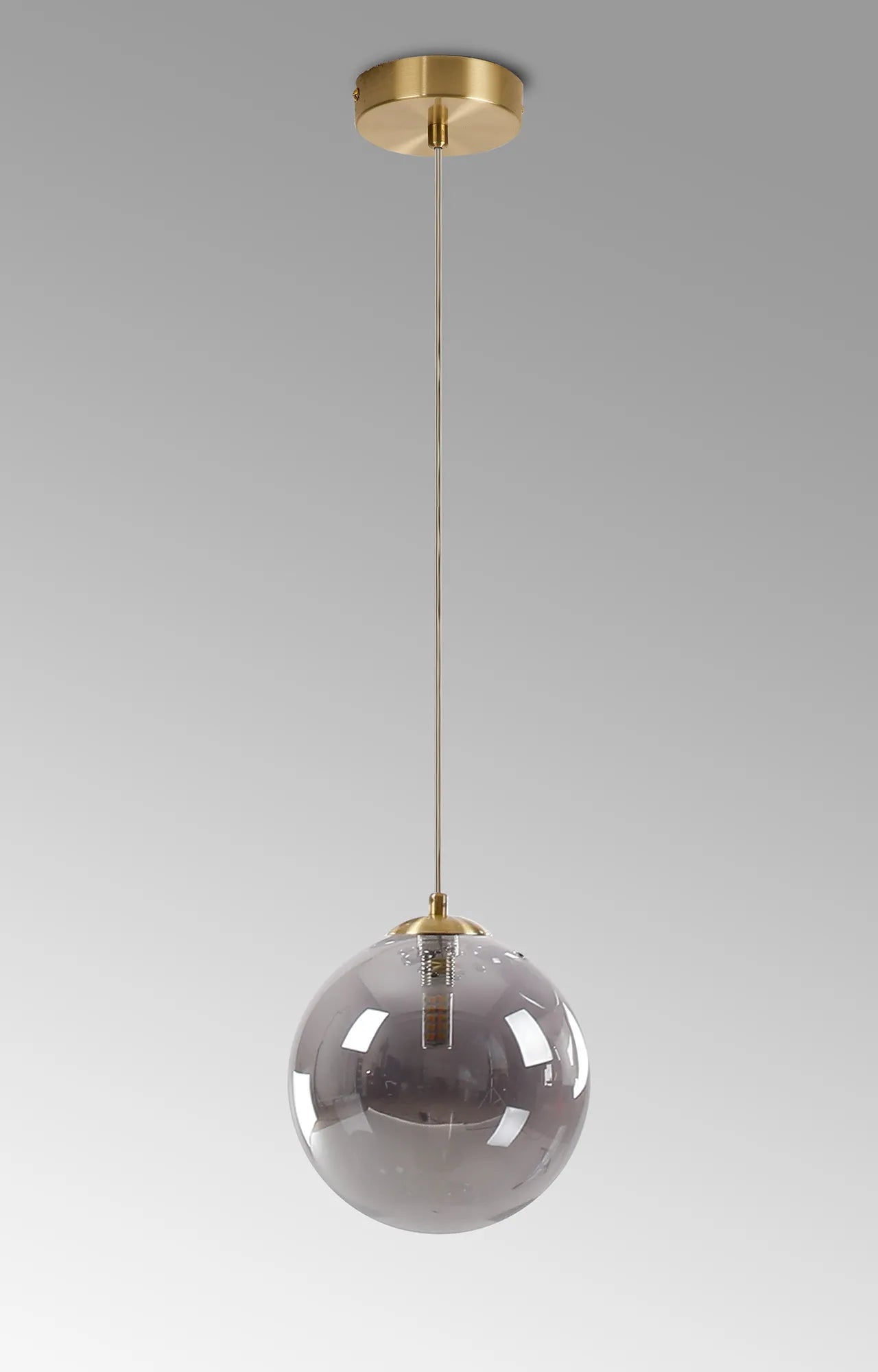 Deacon Single Pendant Single Light - Satin Gold & Smoke