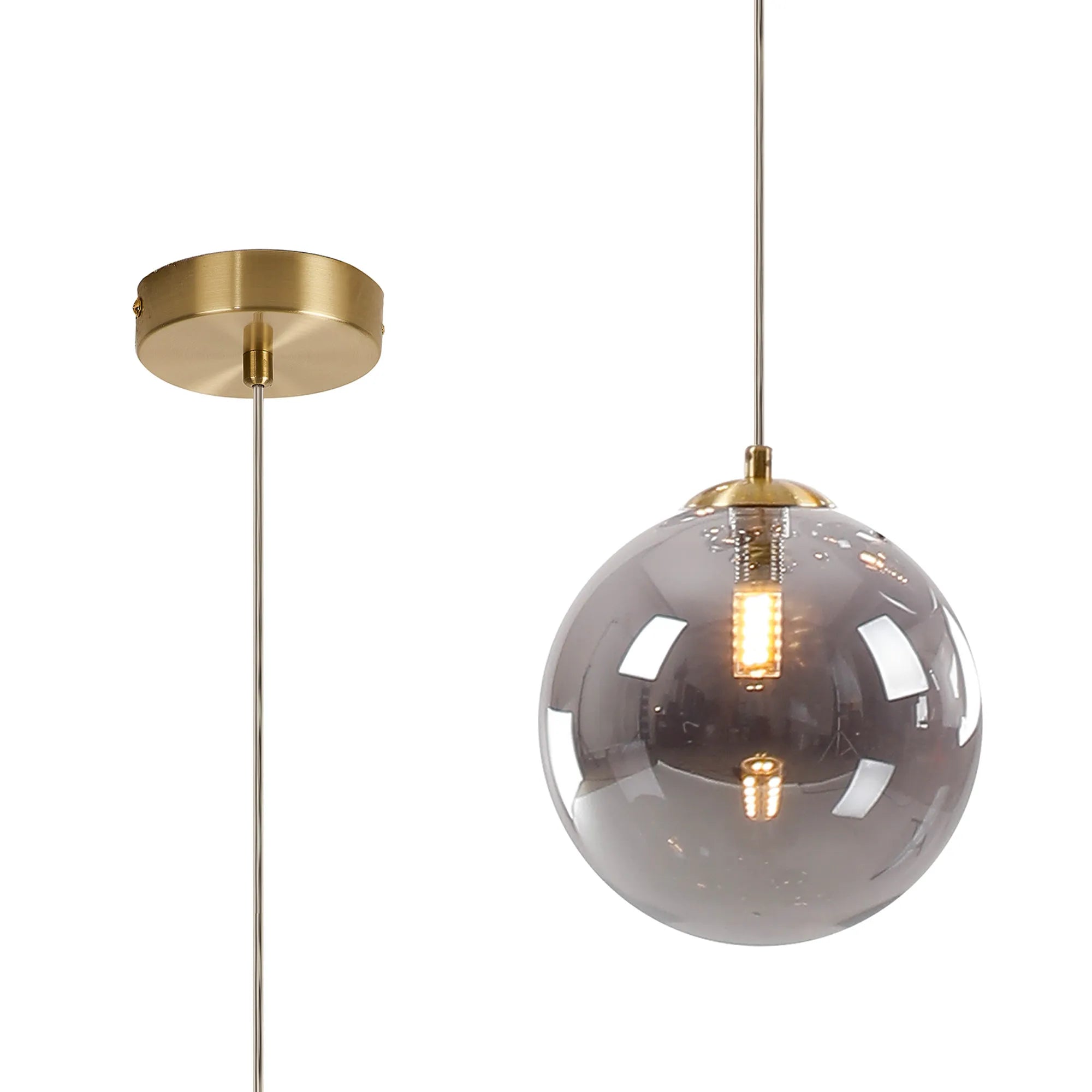 Deacon Single Pendant Single Light - Satin Gold & Smoke