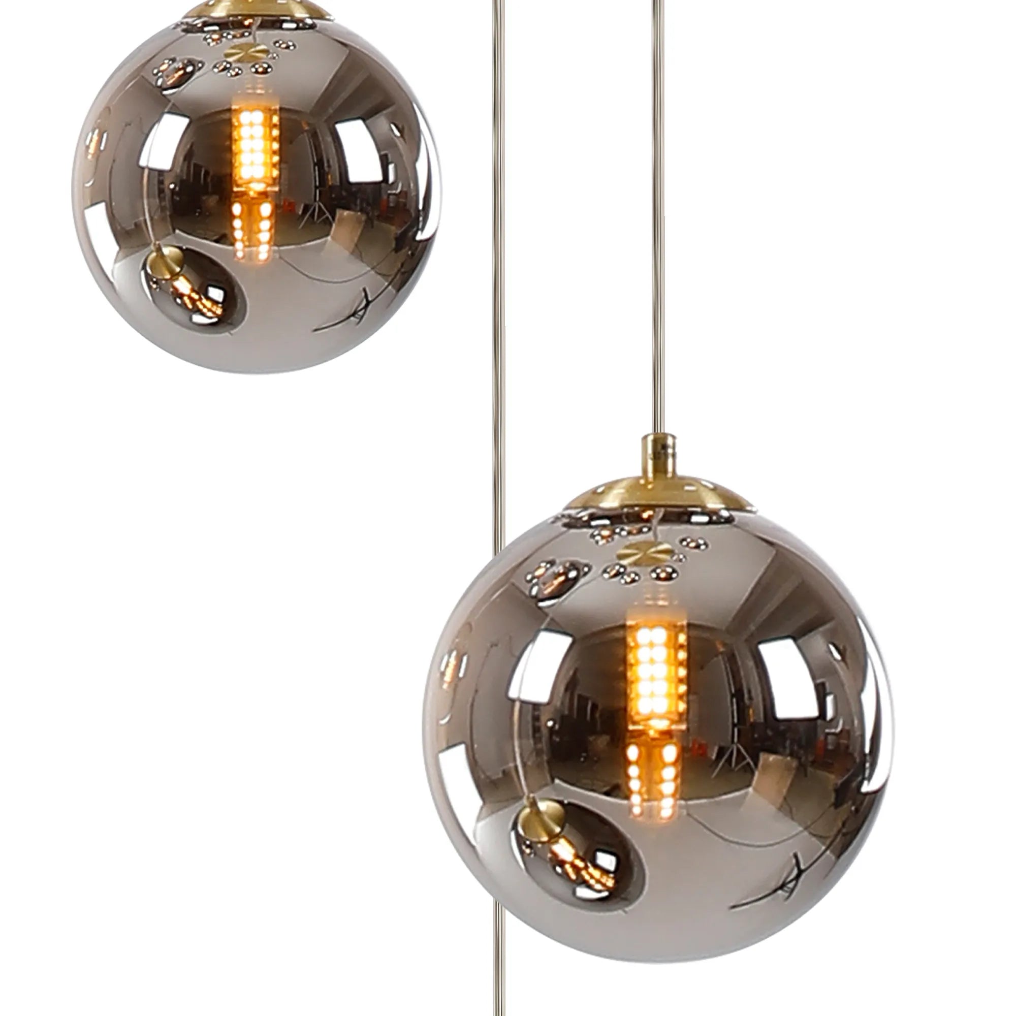 Deacon Round Pendant 3 Light - Satin Gold & Chrome