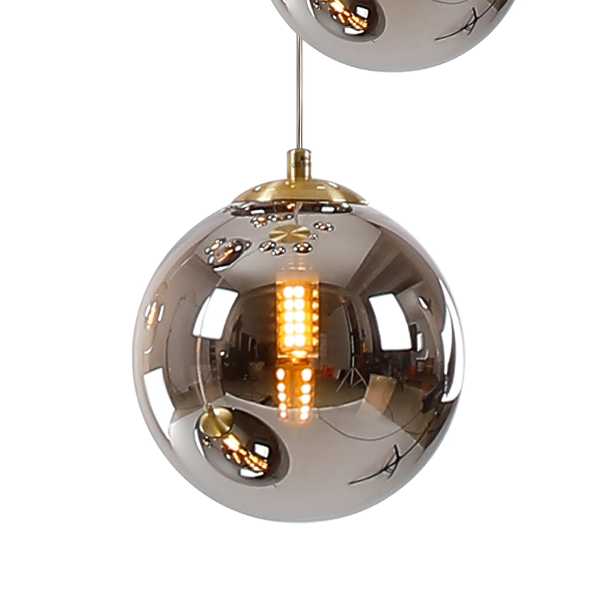 Deacon Round Pendant 3 Light - Satin Gold & Chrome
