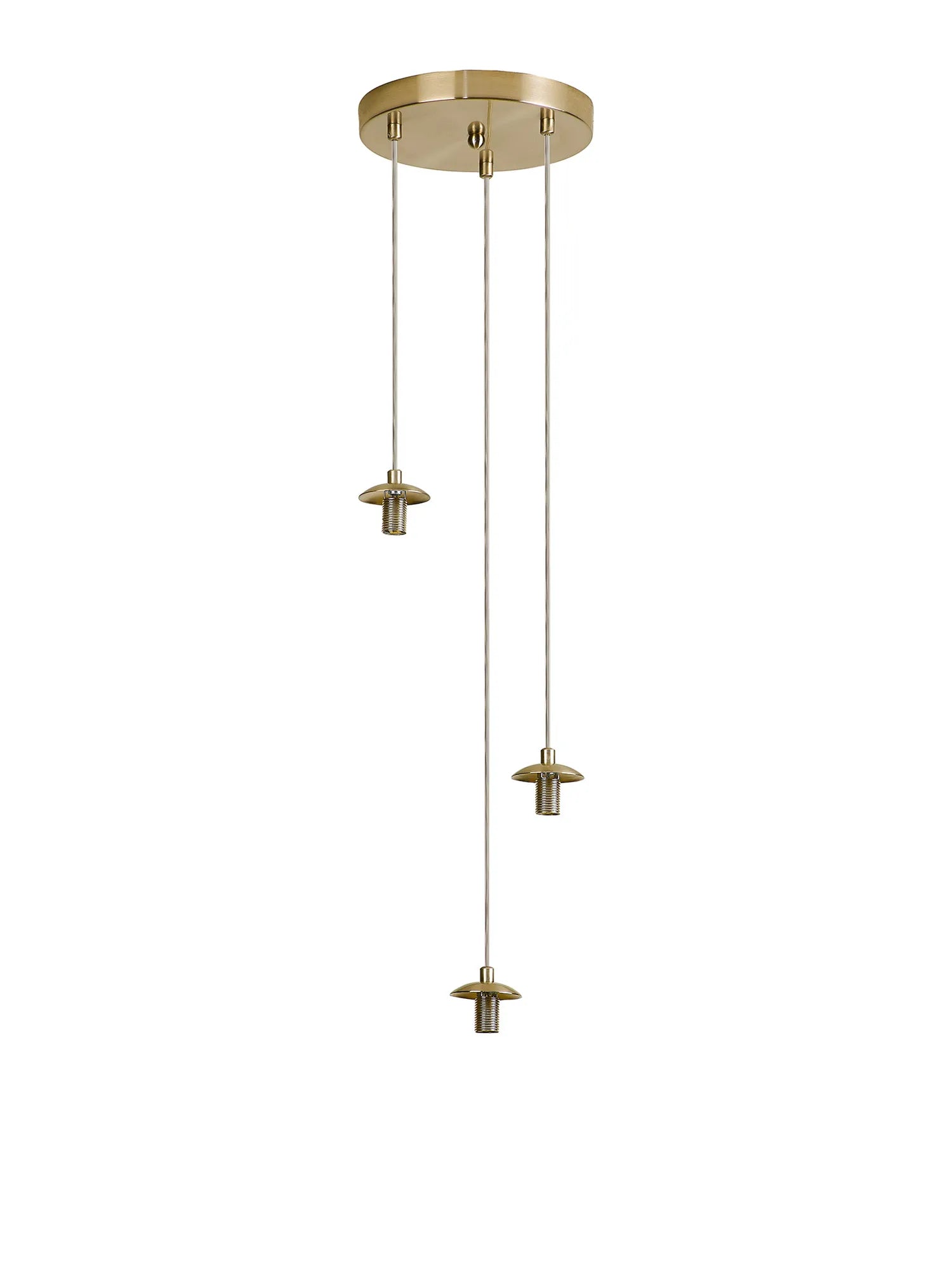 Deacon Round Pendant (Frame Only) 3 Light - Satin Gold