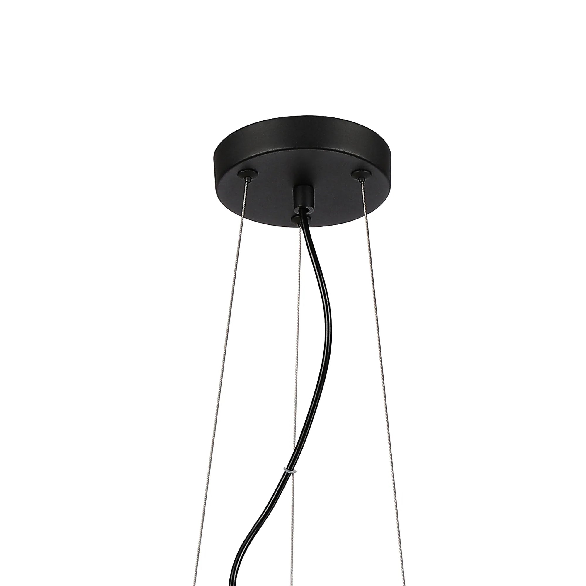 Deacon Twisted Pendant 9 Light - Satin Black Iridescent Plated Glass