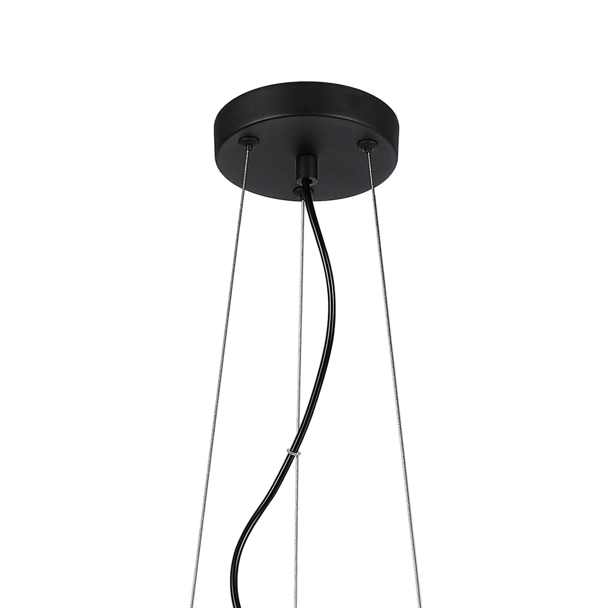Deacon Twisted Pendant 9 Light - Satin Black Opal Glass