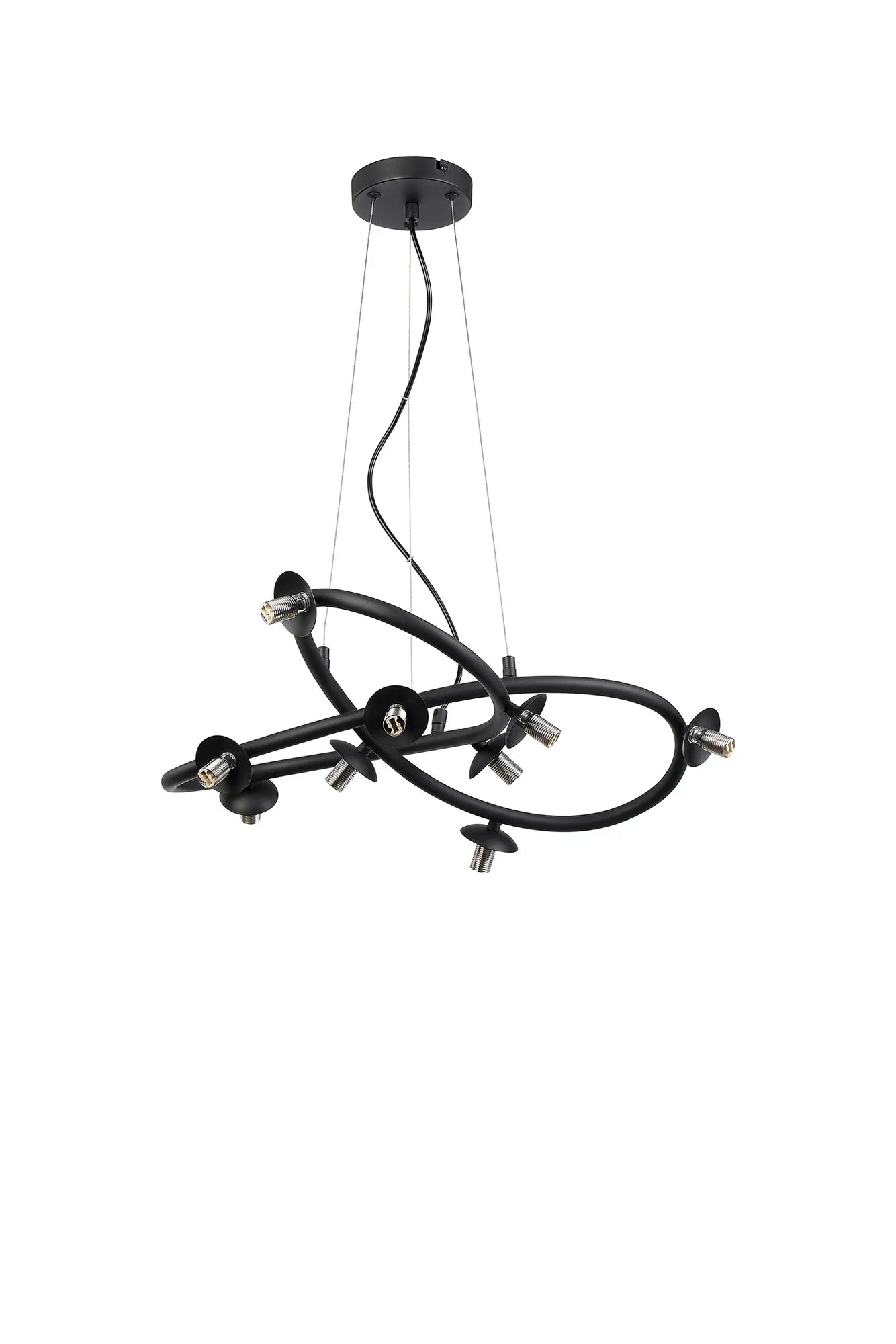 Deacon Twisted Pendant (Frame Only) 9 Light - Satin Black