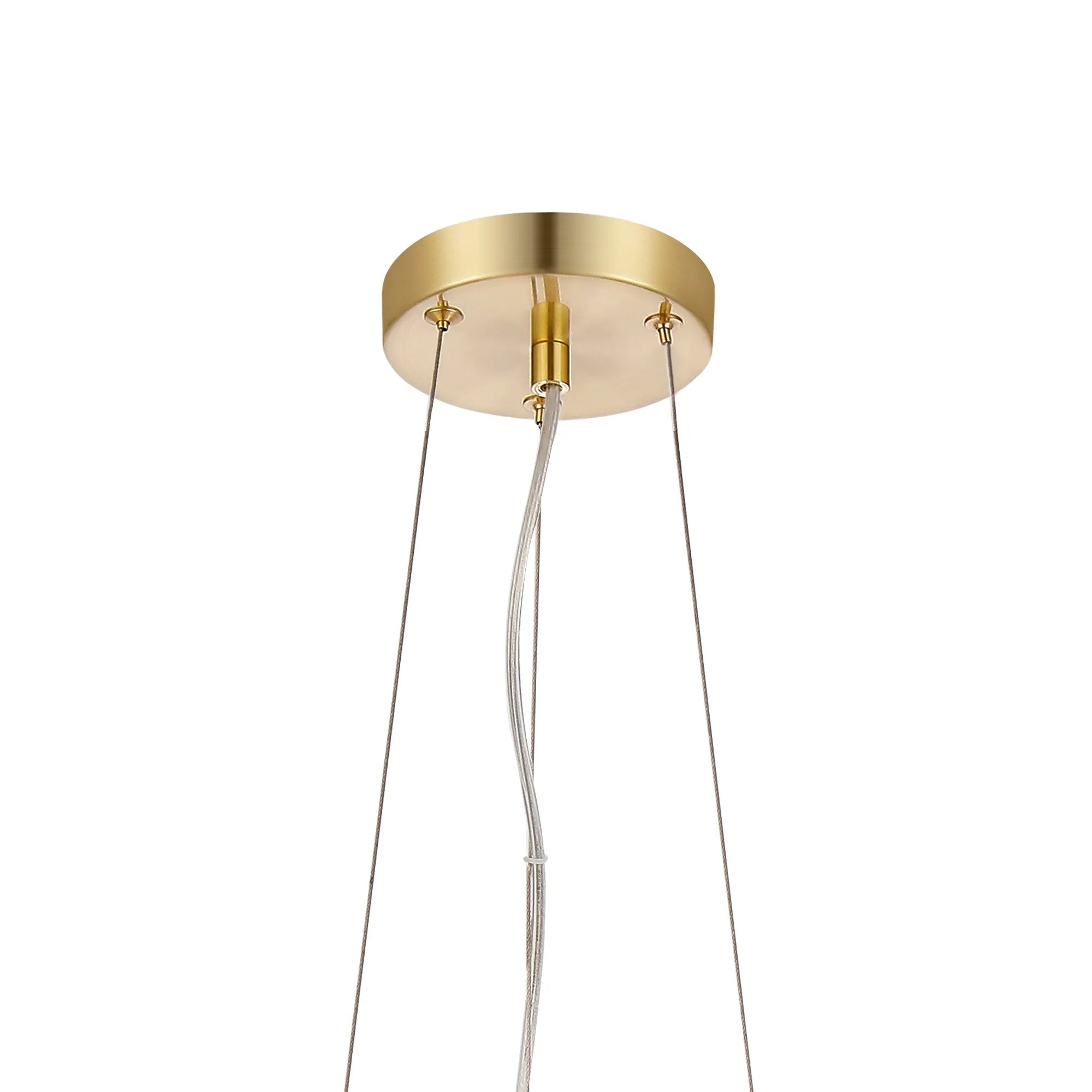 Deacon Twisted Pendant 9 Light - Satin Gold Amber Plated Glass