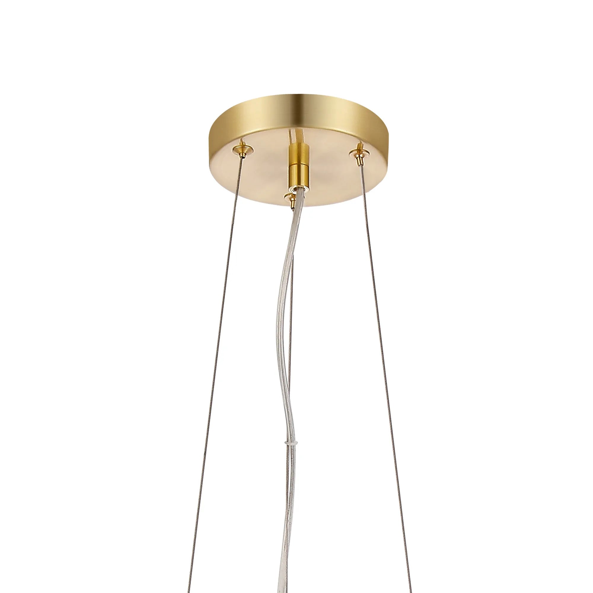Deacon Twisted Pendant 9 Light - Satin Gold Iridescent Plated Glass