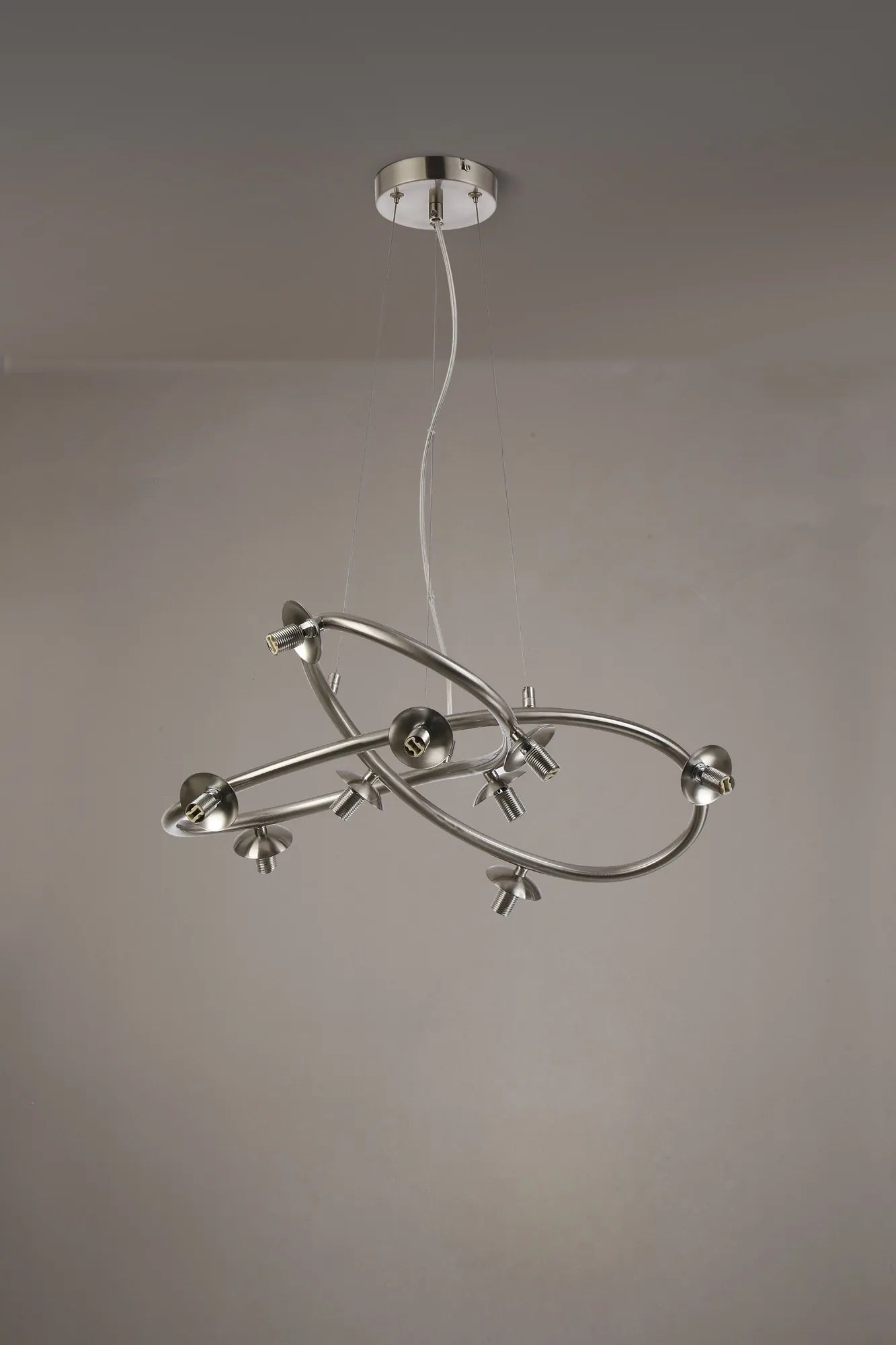Deacon Twisted Pendant (Frame Only) 9 Light - Satin Nickel