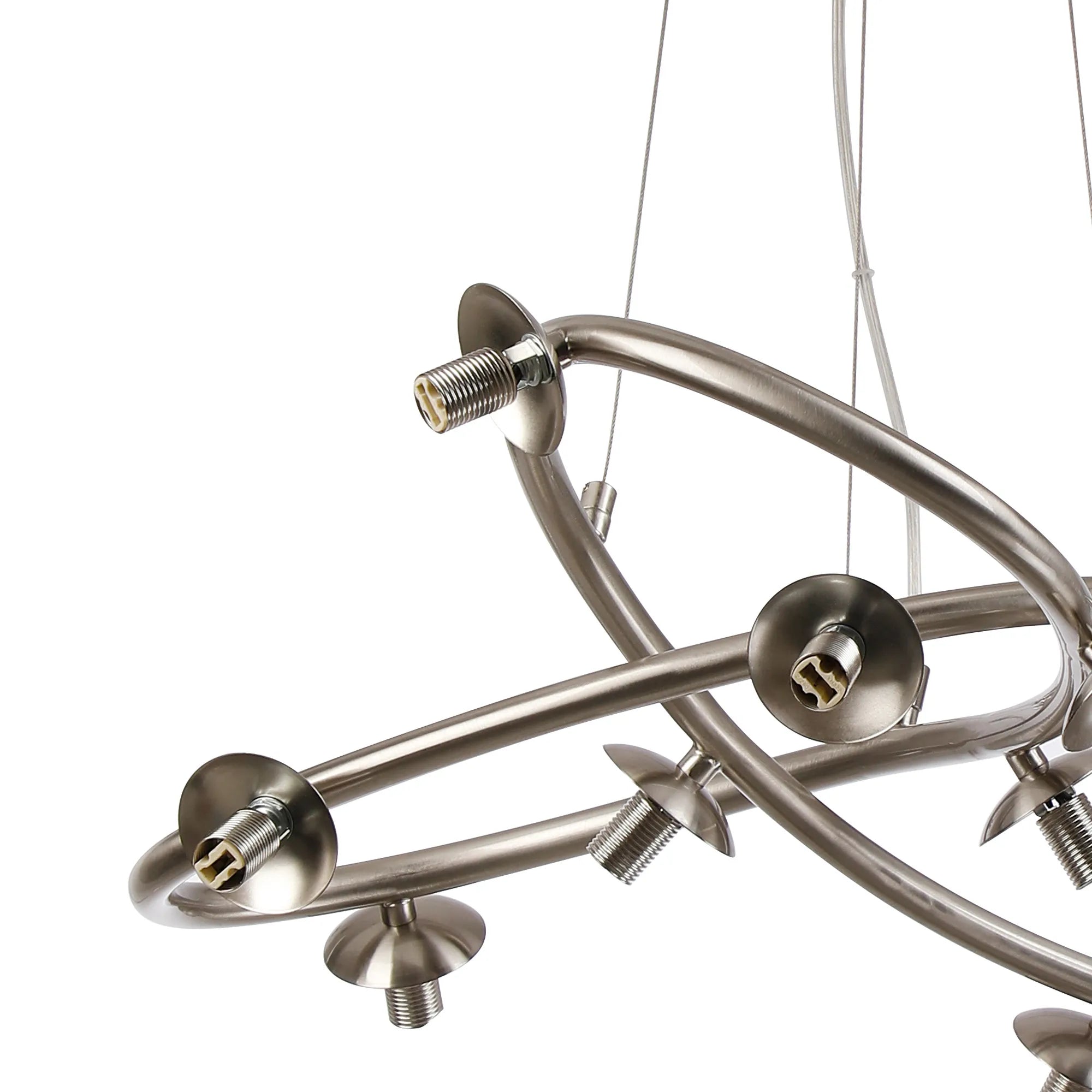 Deacon Twisted Pendant (Frame Only) 9 Light - Satin Nickel